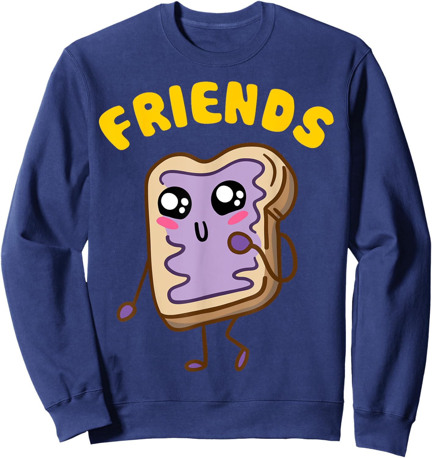 Kawaii Peanut Butter - Jelly - 2/2 BFF Best Friends Matching Sweatshirt - Sweatshirt | Navy