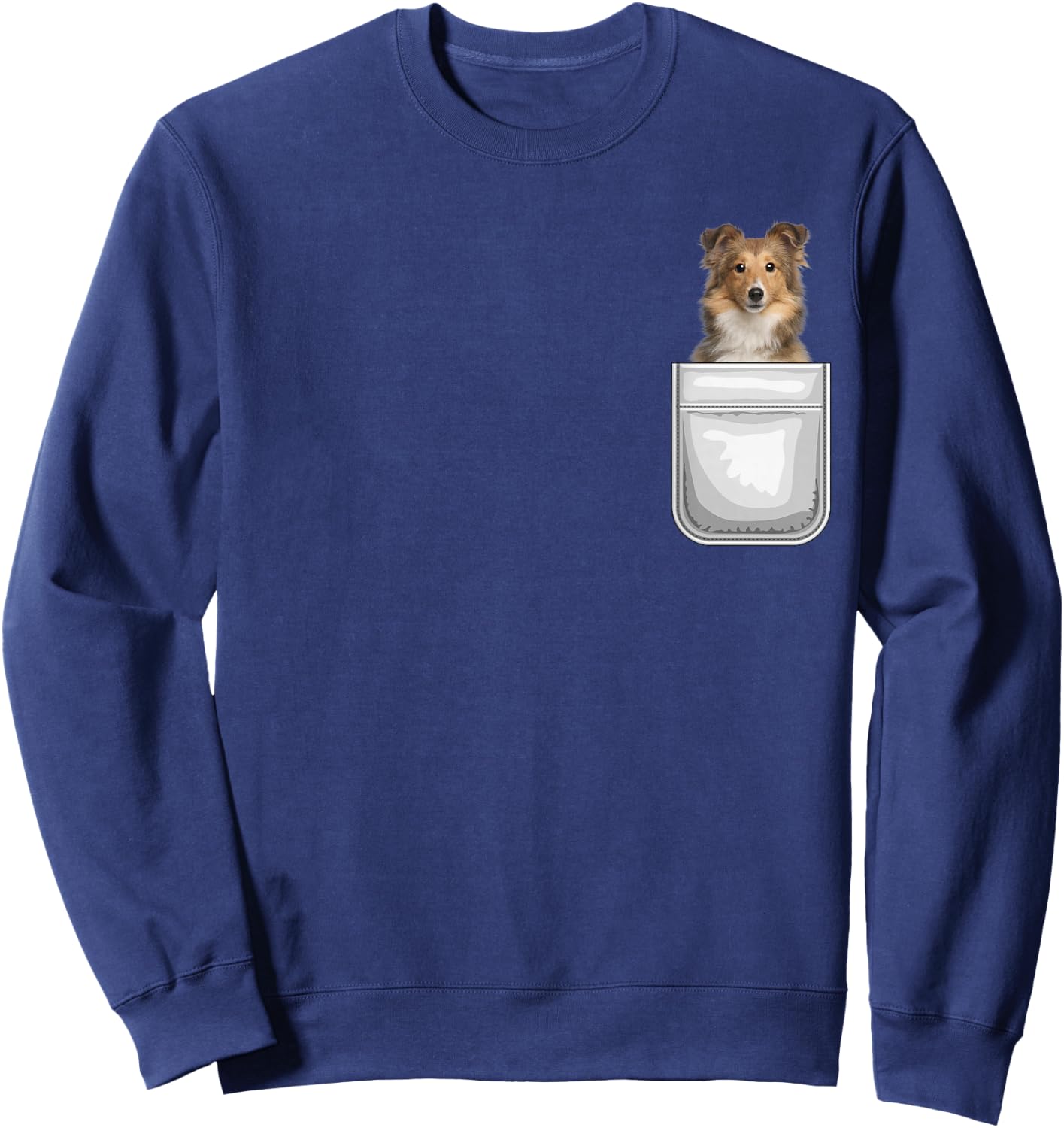 Sheltie Shetland Sheepdog Puppy Dog in Your Pocket Sweatshirt - Sweatshirt | Navy