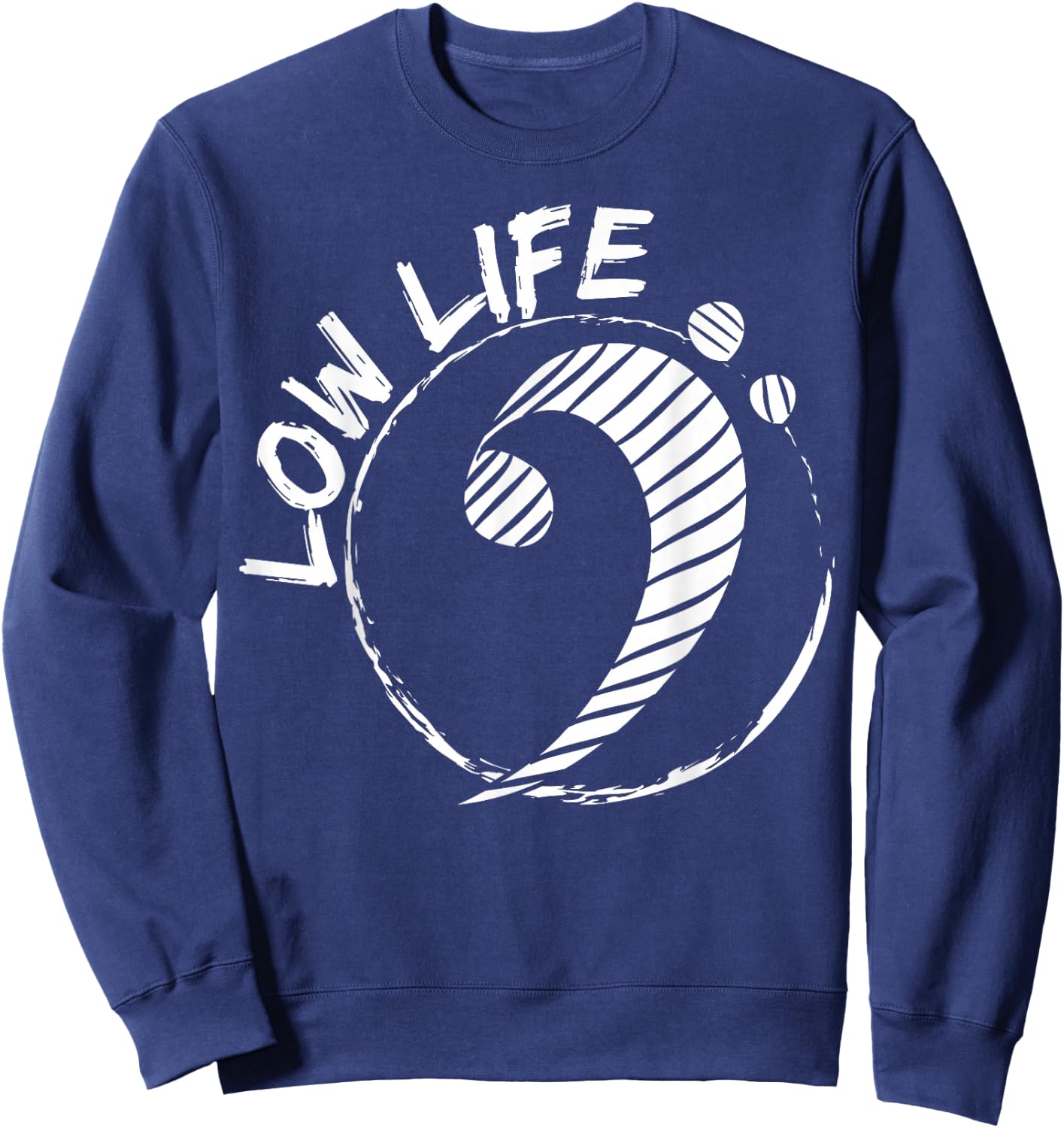 Funny Music Shirt | Low Life Clef | Clef Guitar Sweatshirt - Sweatshirt | Navy
