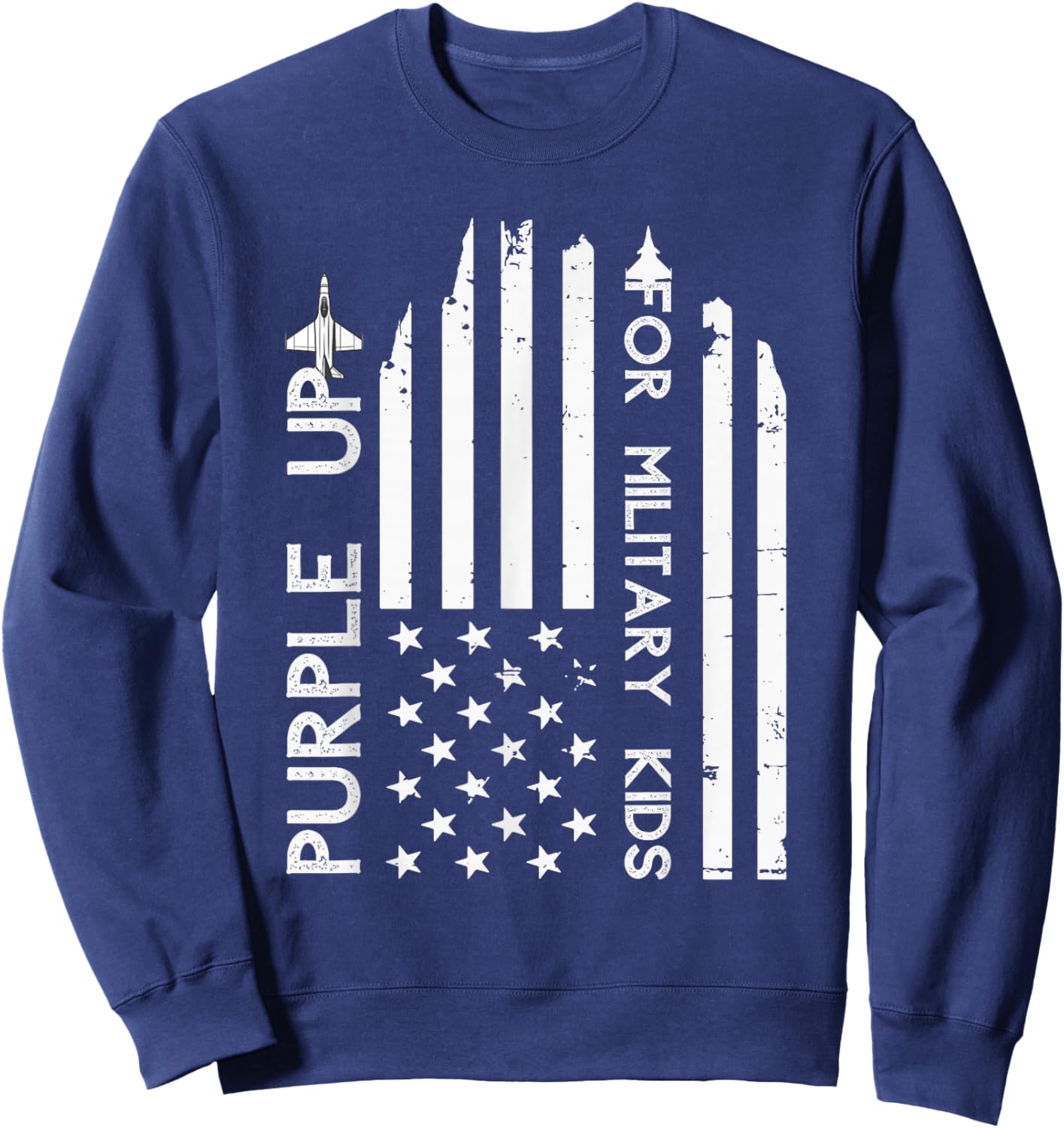 Purple Up For Military Kids Adult Shirt Military Child Month Sweatshirt - Sweatshirt | Navy
