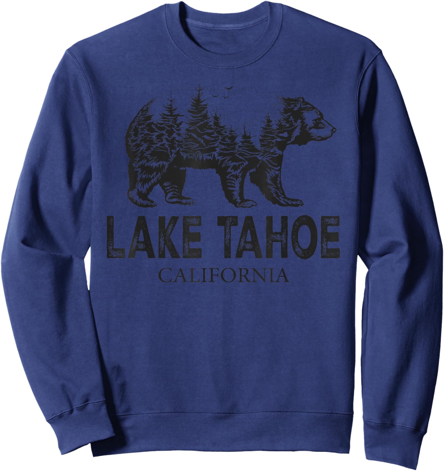 Lake Tahoe California Retro Grizzly Bear Nature Vintage Sweatshirt - Sweatshirt | Navy