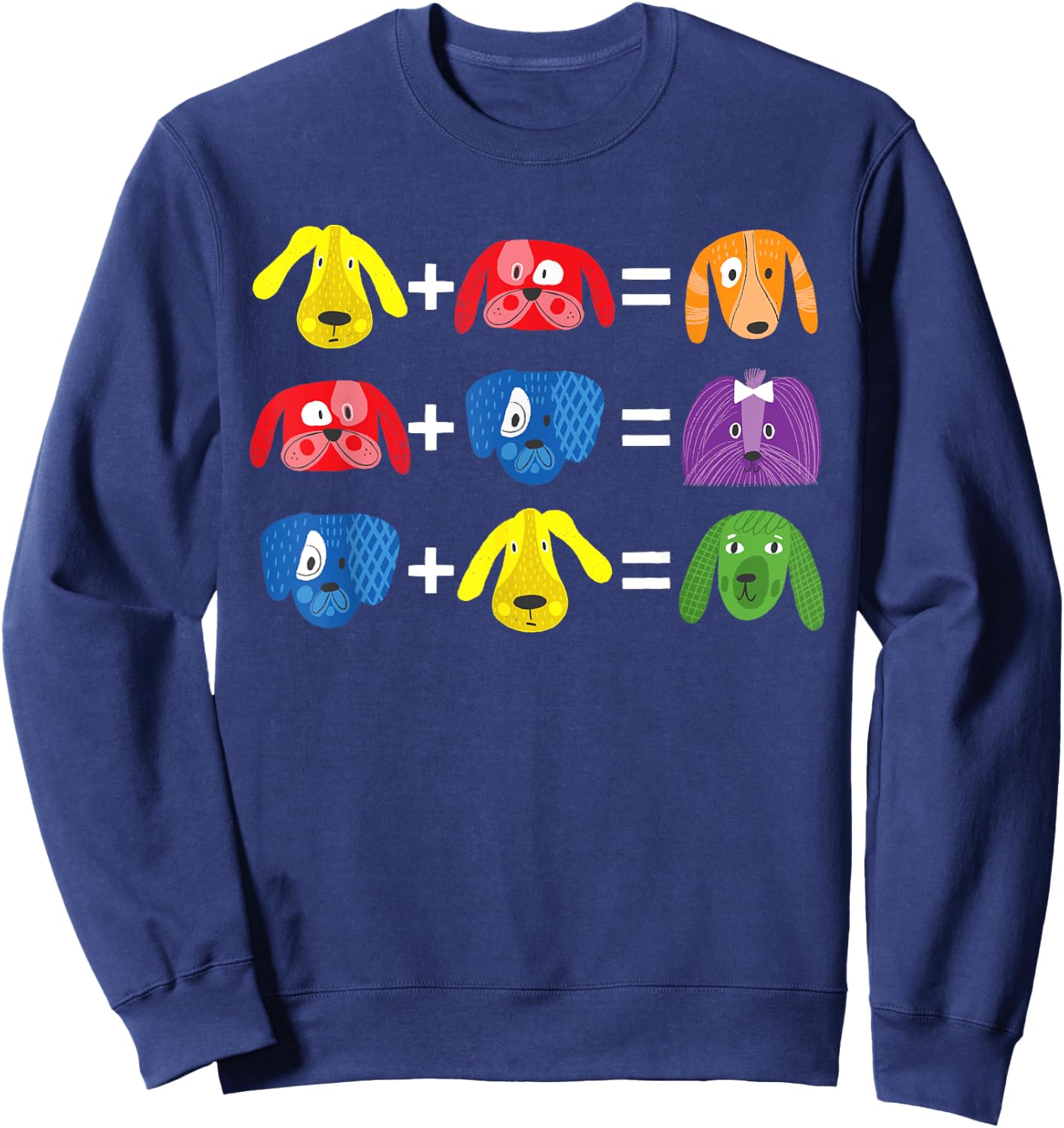 Dog Themed Artist Color Theory Educational Art Teacher Sweatshirt - Sweatshirt | Navy