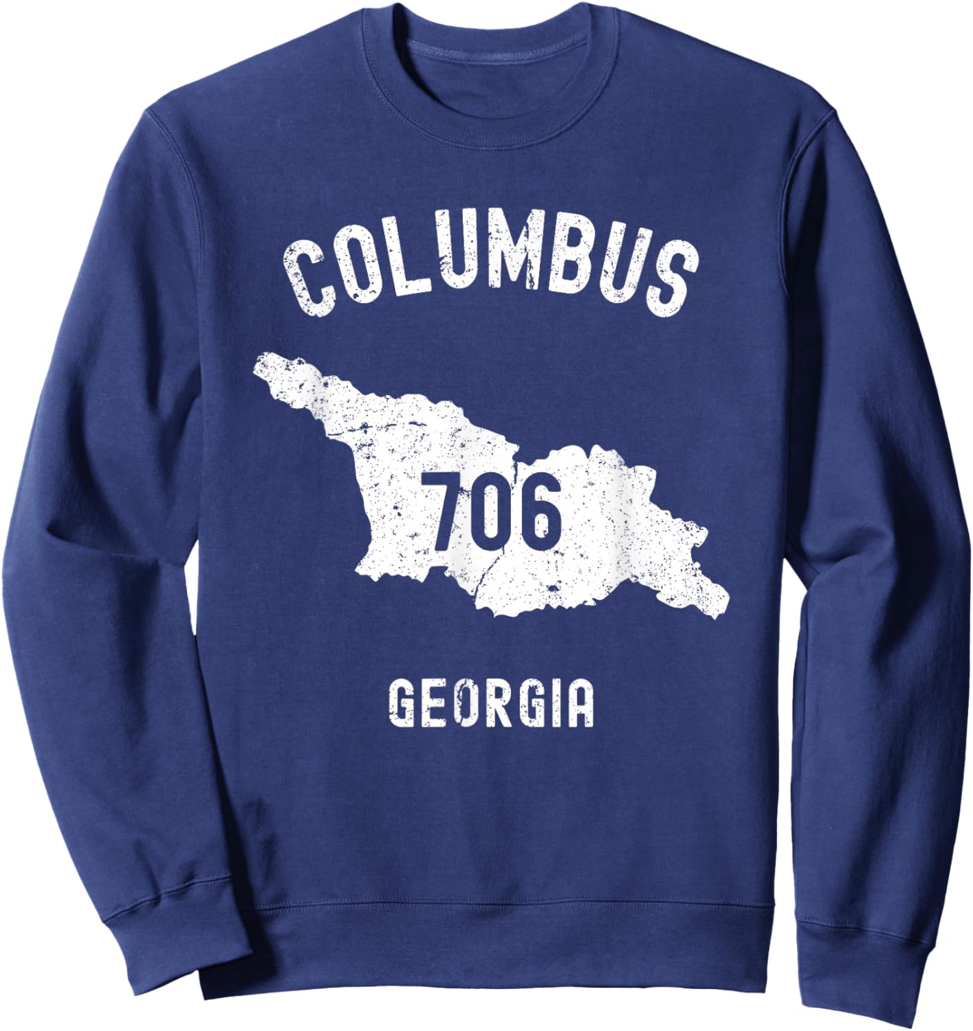 Columbus Georgia GA 706 Vintage Athletic Style Sweatshirt - Sweatshirt | Navy