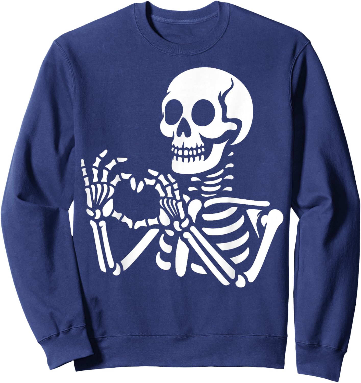 Skeleton Hands Heart Sign Retro Halloween Skeleton Hand Sign Sweatshirt - Sweatshirt | Navy