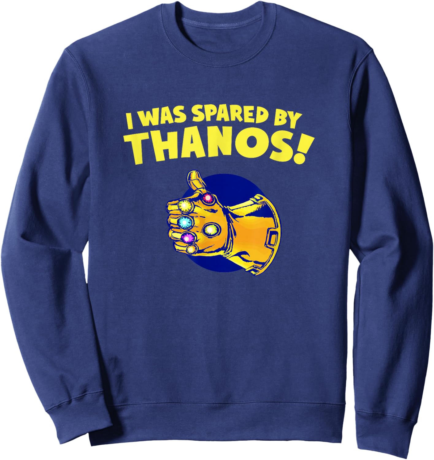 Marvel Comics Retro Classic I Was Spared By Thanos! Logo Sweatshirt - Sweatshirt | Navy
