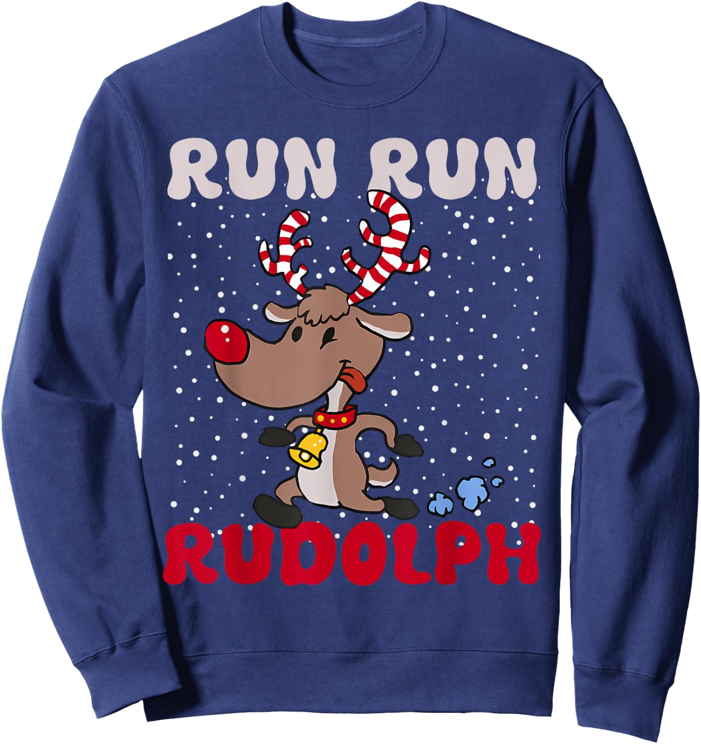 Cute Rudolph Christmas for Holiday Run Sweatshirt - Sweatshirt | Navy