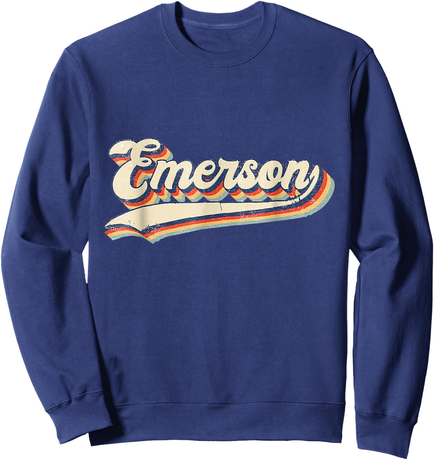 Emerson Sports Name Vintage Retro Women Boy Girl Sweatshirt - Sweatshirt | Navy