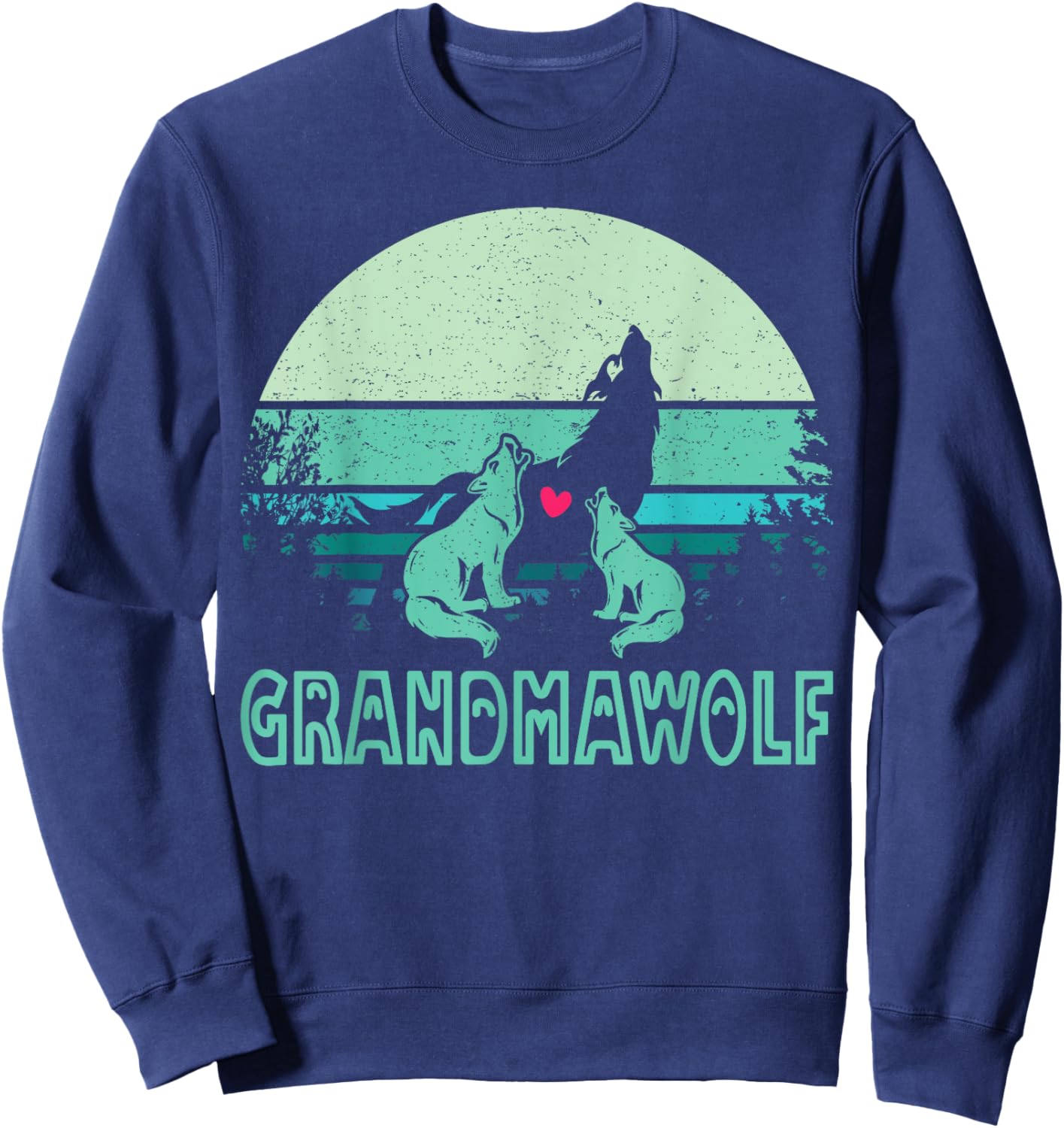 grandmawolf for lovers mom grandma wolf & wolves Mothers Day Sweatshirt - Sweatshirt | Navy