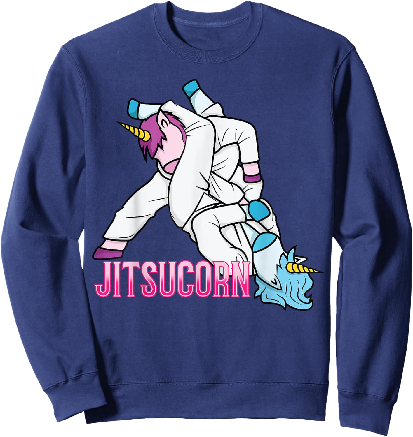 Jitsucorn Unicorn Funny Jiu Jitsu Combat BJJ MMA Girl Gift Sweatshirt - Sweatshirt | Navy