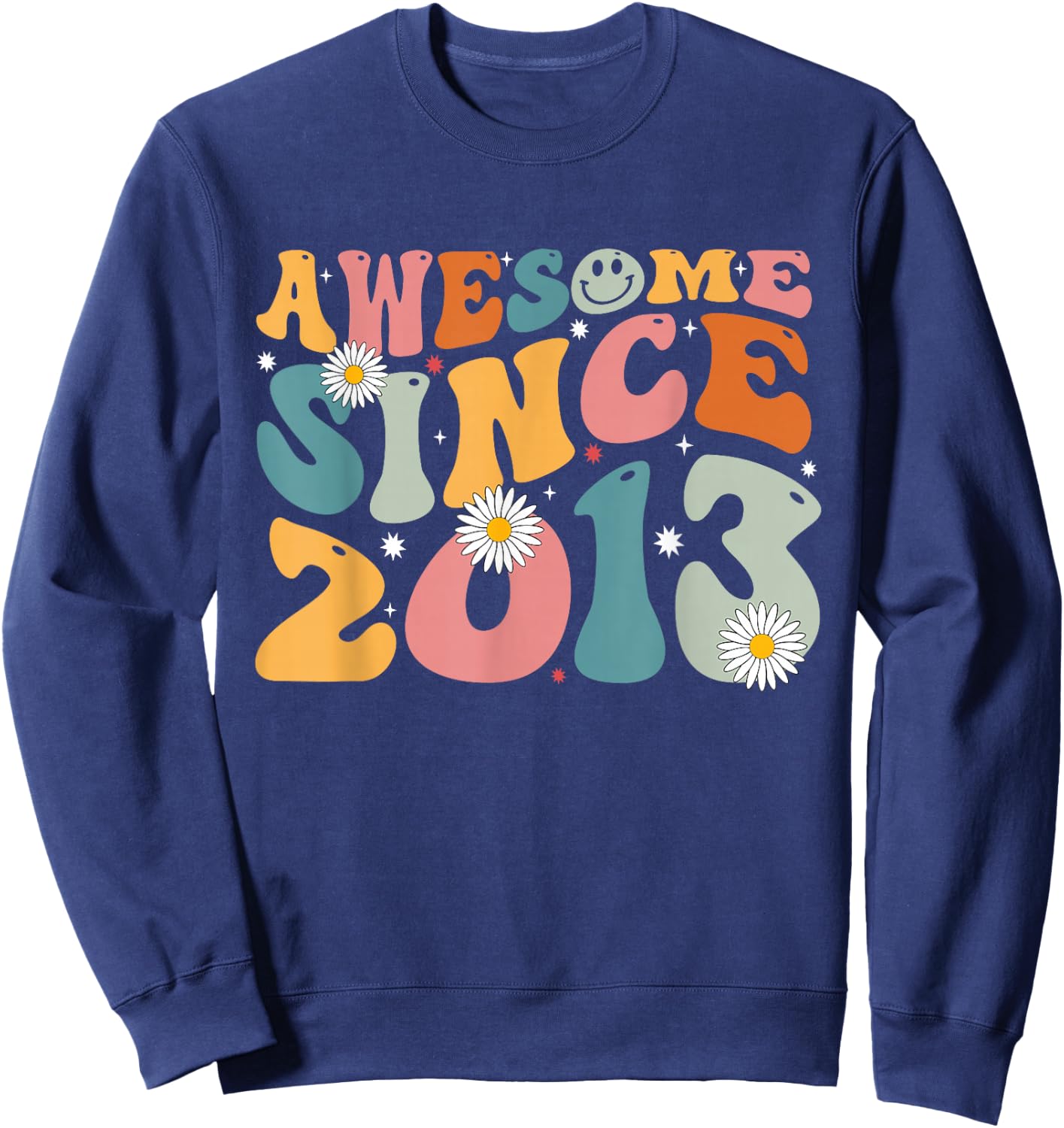 Awesome Since 2013 12th Birthday Retro Gifts Born in 2013 Sweatshirt - Sweatshirt | Navy