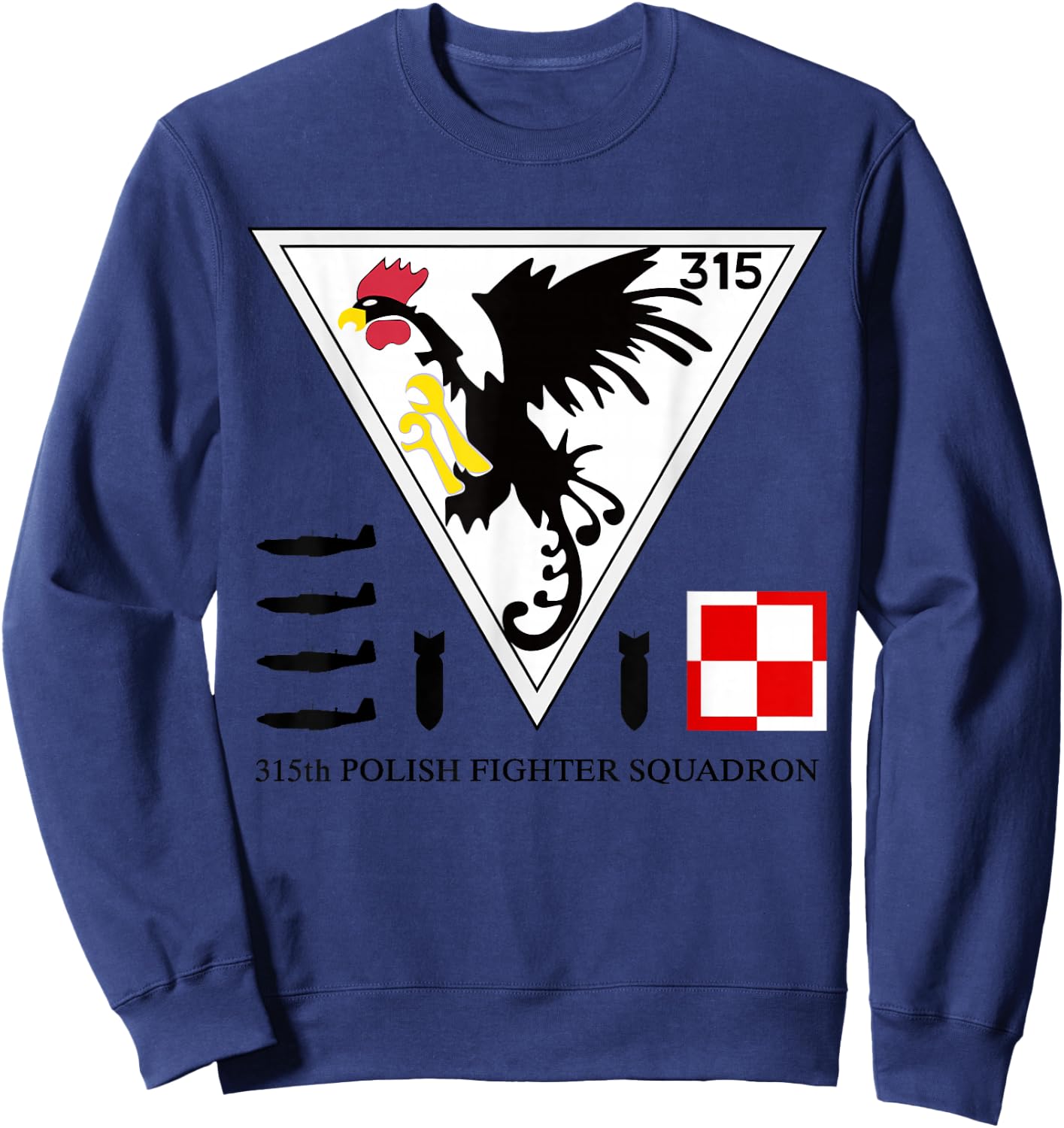 315th Polish Fighter Squadron Poland Air Force Sweatshirt - Sweatshirt | Navy