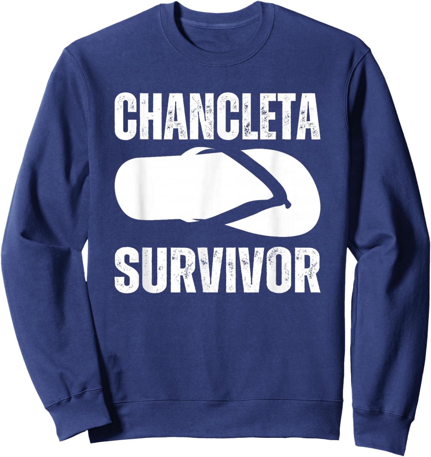 Puertorican ,chancleta survivor,funny saying 2025 Sweatshirt - Sweatshirt | Navy