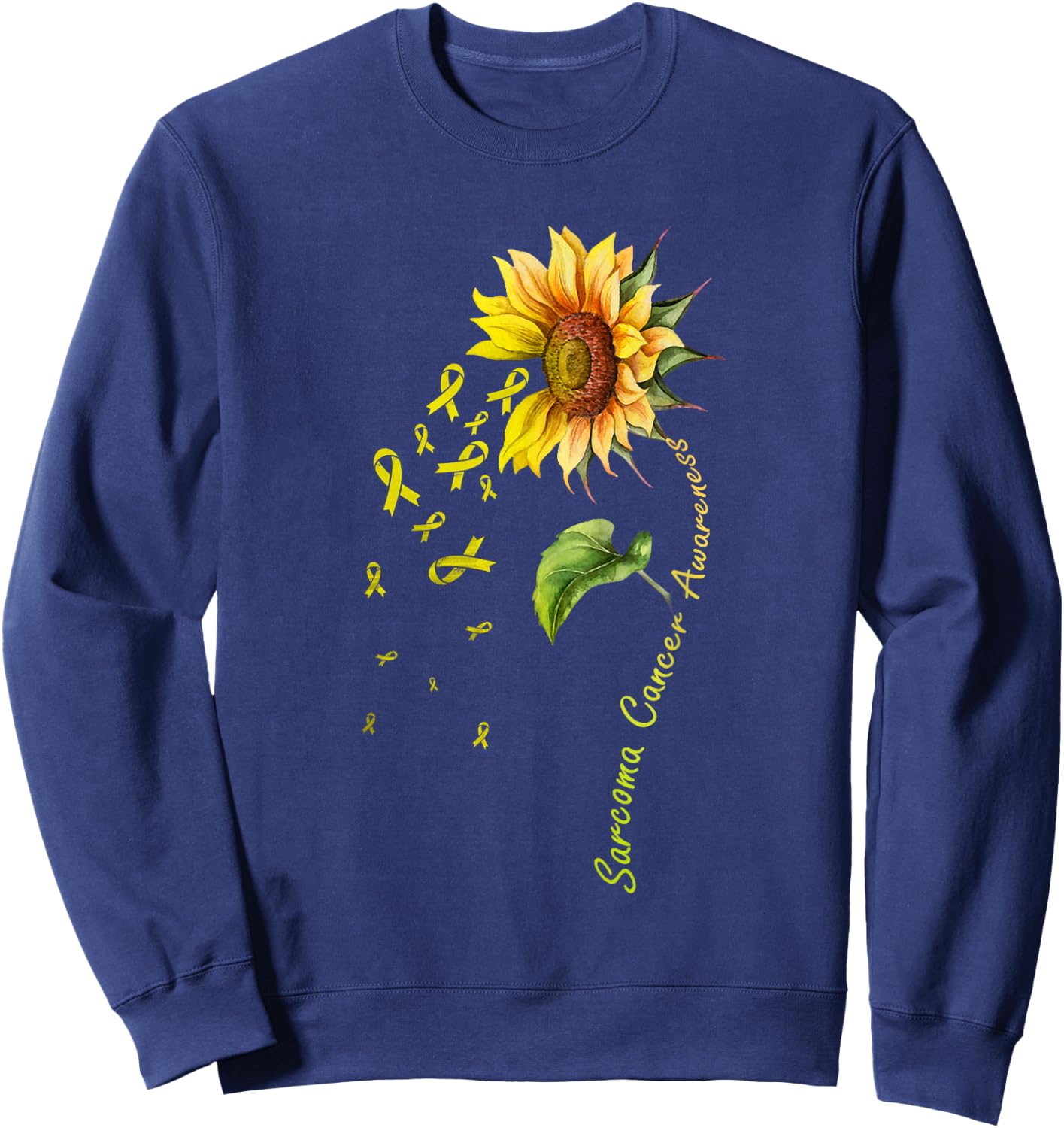 Sarcoma Cancer Awareness Sunflower Shirt Sweatshirt - Sweatshirt | Navy