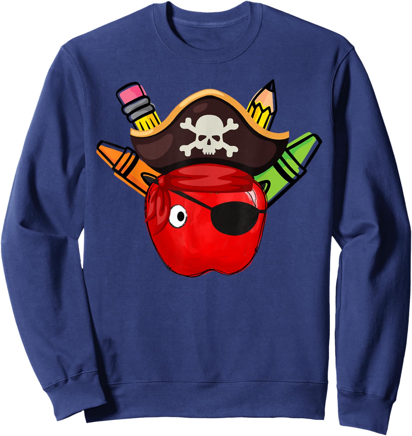 School International Talk Like A Pirate Day Pirate Teacher Sweatshirt - Sweatshirt | Navy