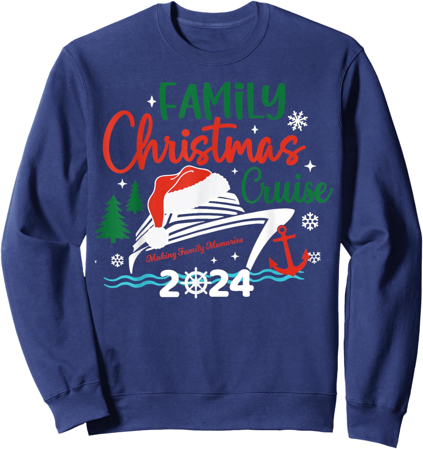 Family Christmas Cruise 2024 Merry Cruisemas Xmas Matching Sweatshirt - Sweatshirt | Navy