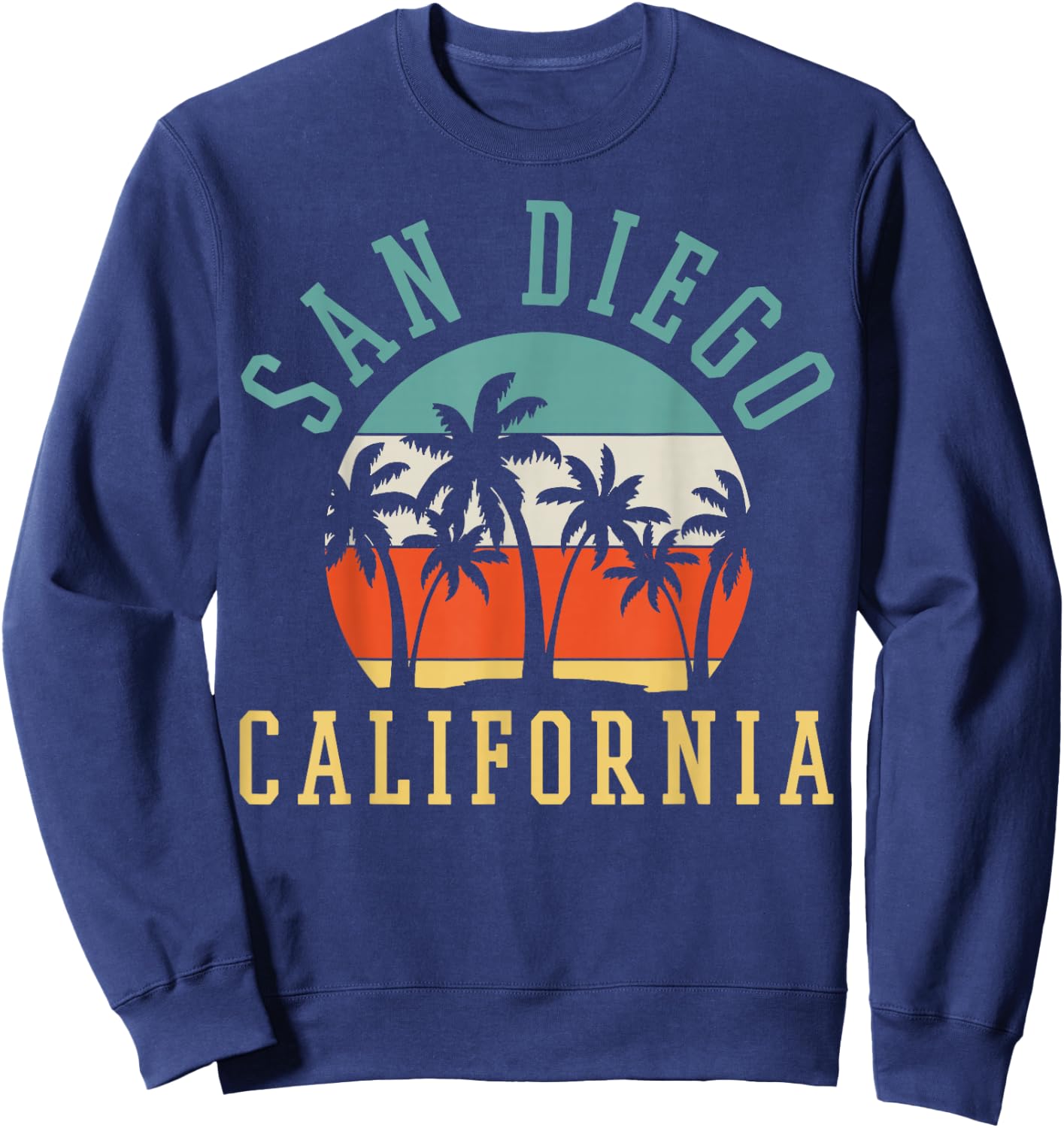 San Diego California Summer Vacation Retro Sweatshirt - Sweatshirt | Navy