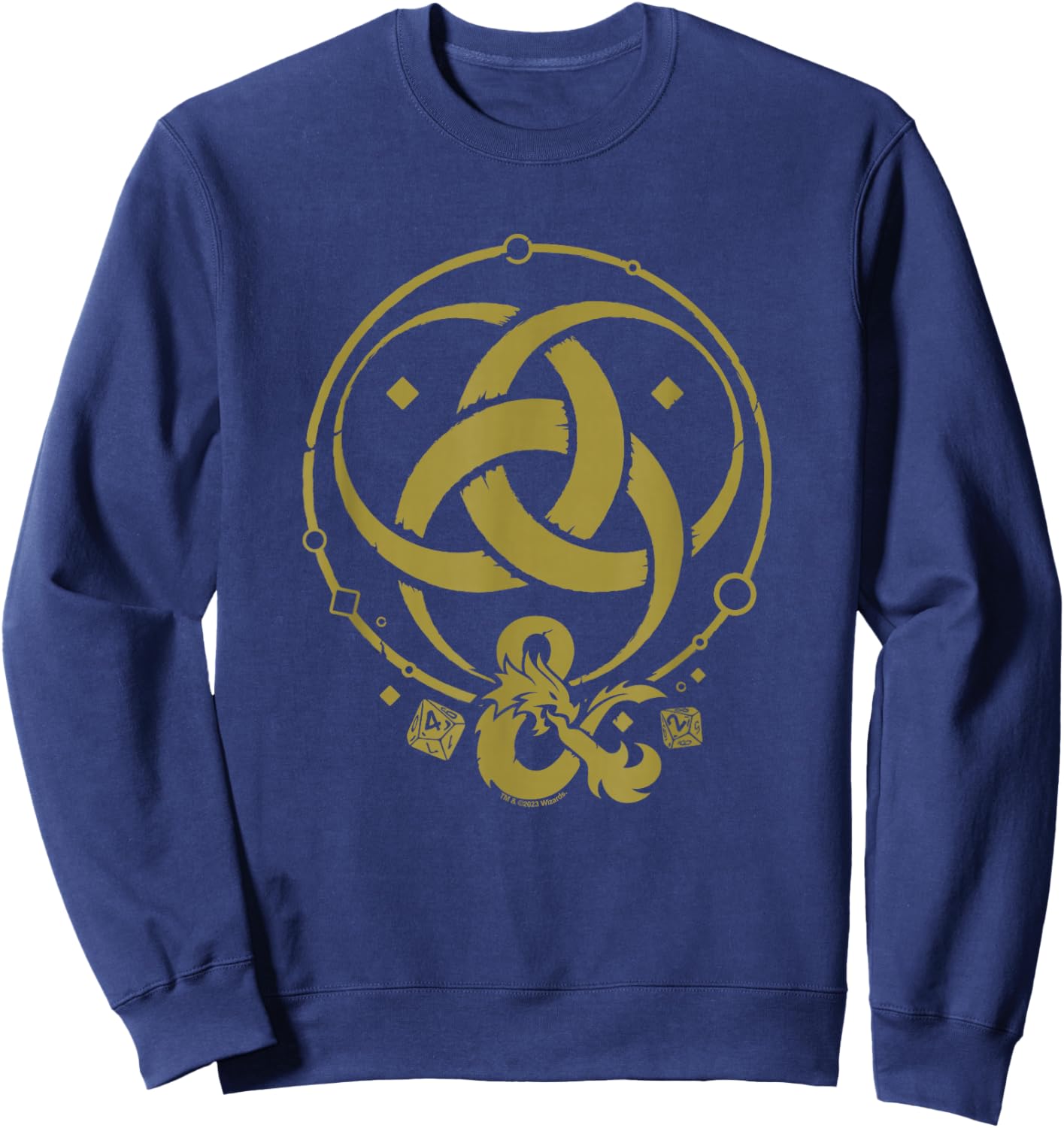 Dungeons & Dragons 50th Anniversary Gold Flame Vintage Logo Sweatshirt - Sweatshirt | Navy
