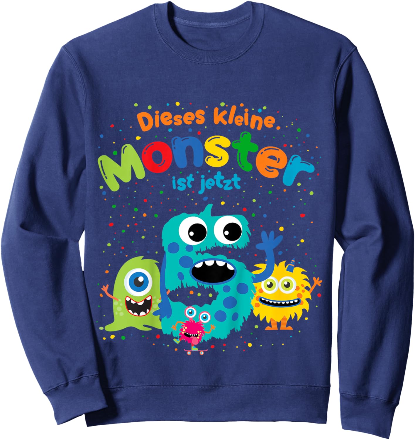 Lustiges, süßes Monster Geburtstagsshirt, fünfter Geburtstag Sweatshirt - Sweatshirt | Navy