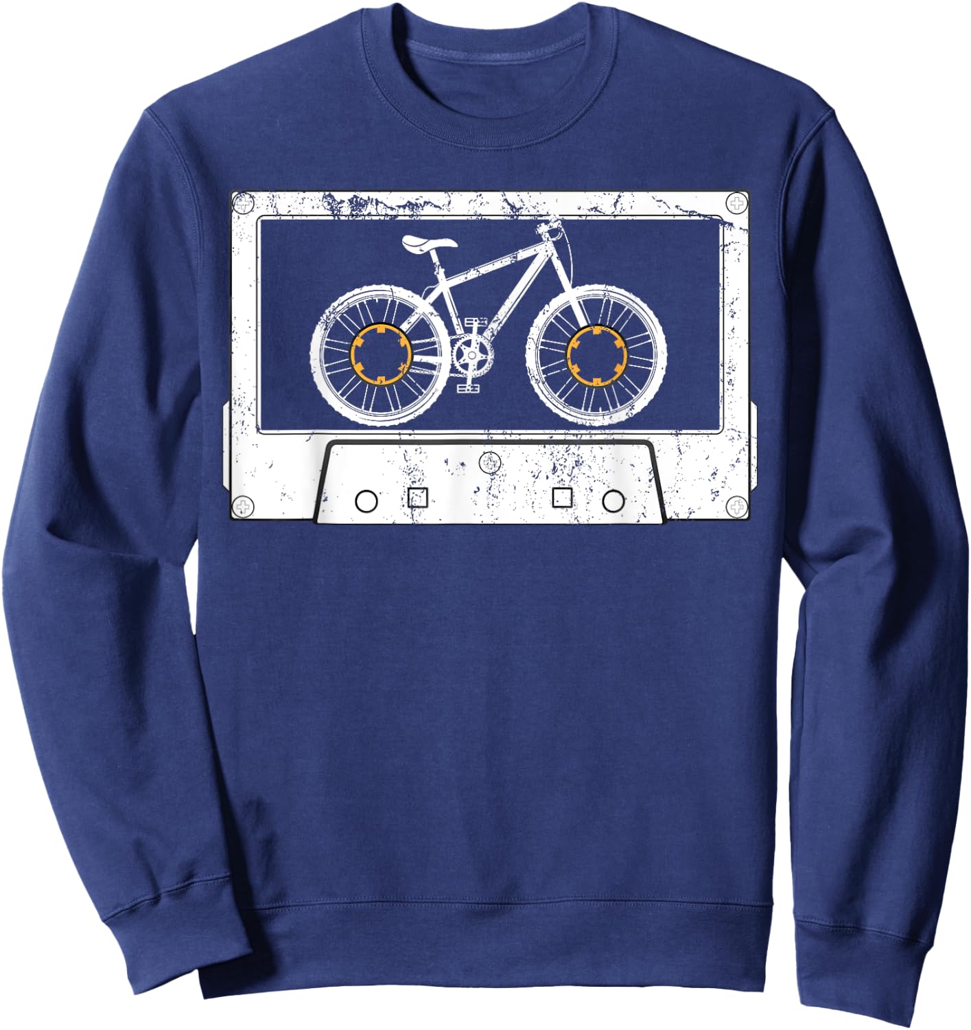 Cycling Sport Cyclist Gift Retro Cassette Biking Bicycle Sweatshirt - Sweatshirt | Navy