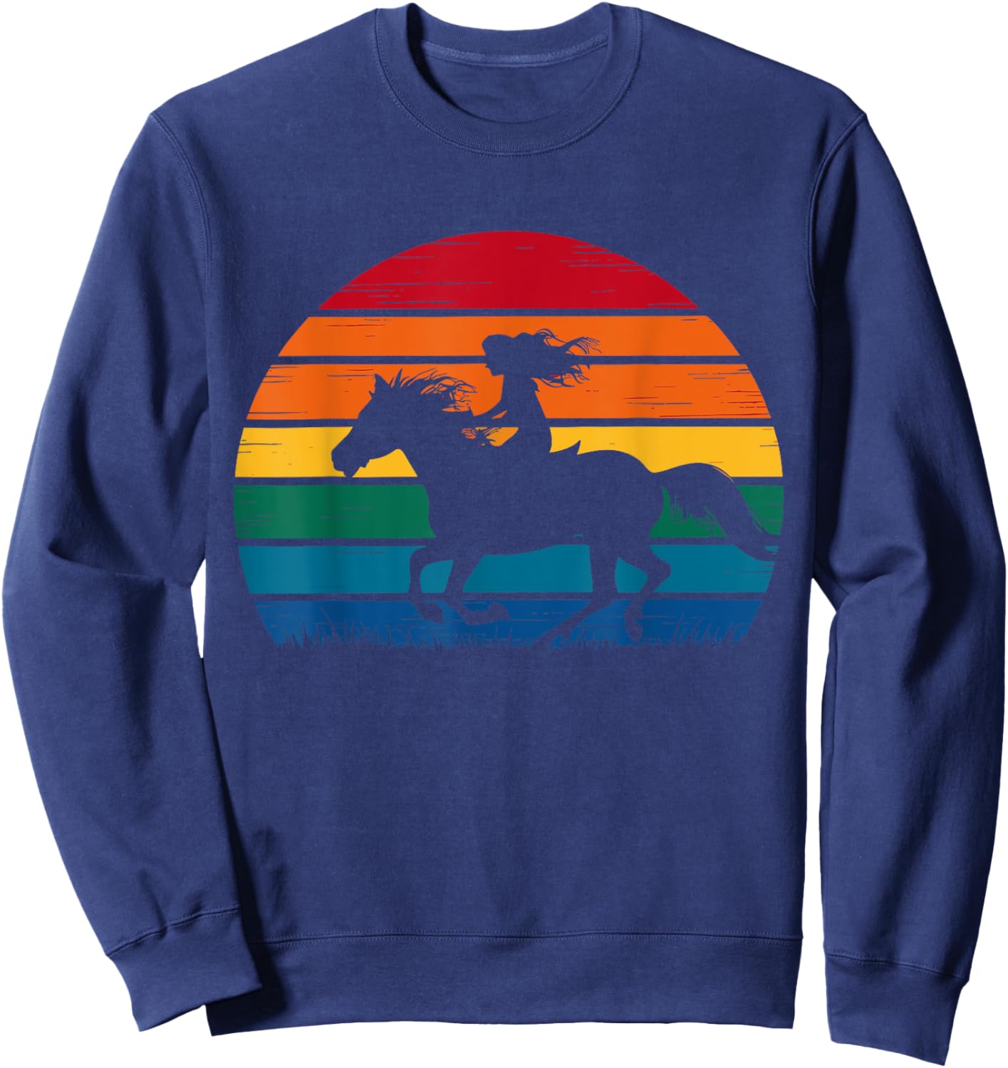 Girl Horse Riding Vintage Cowgirl Texas Ranch Sweatshirt - Sweatshirt | Navy