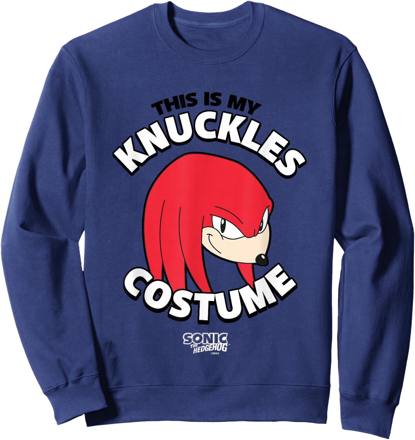 Sonic The Hedgehog Halloween Retro Knuckles Costume Sweatshirt - Sweatshirt | Navy