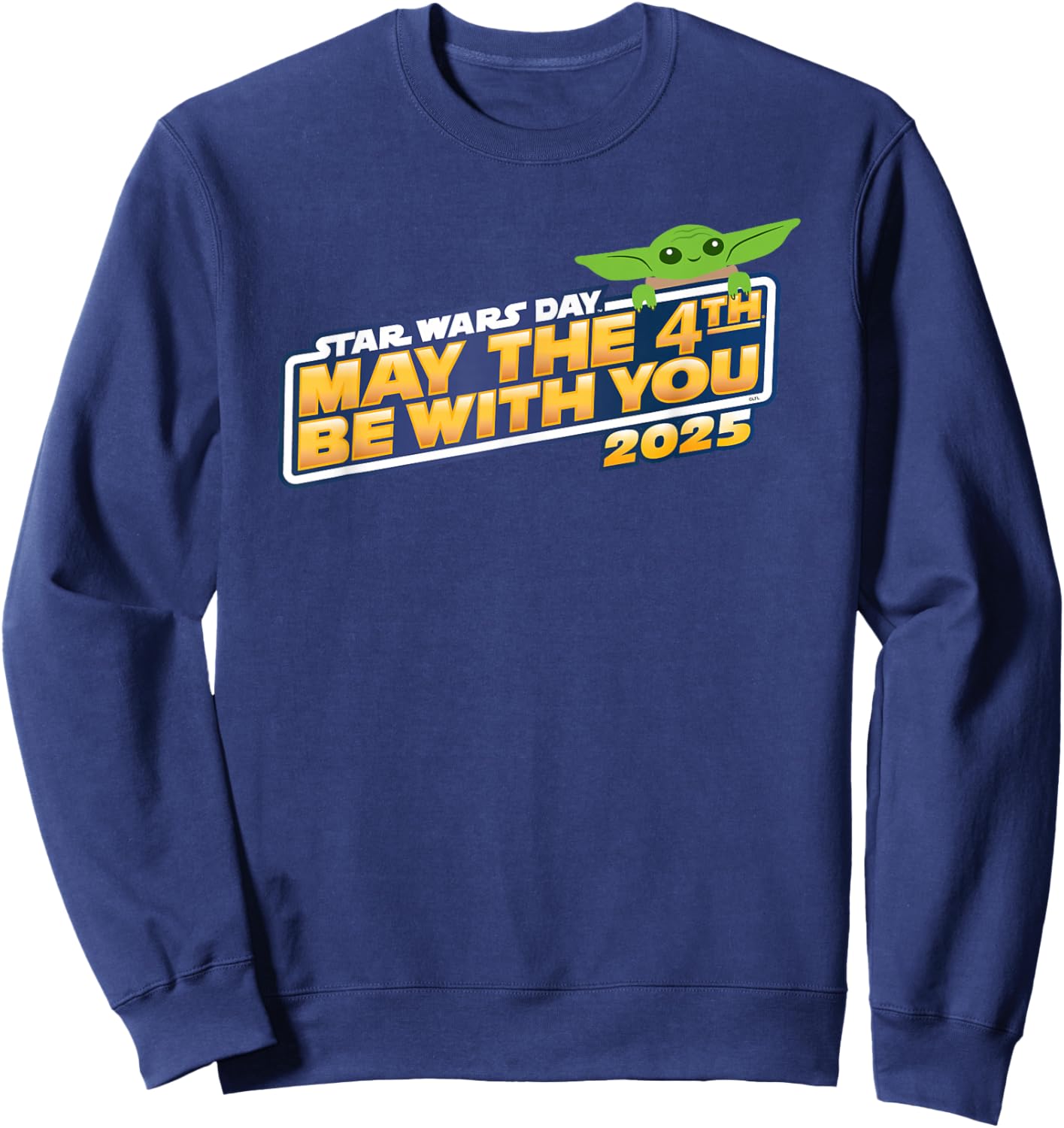 Star Wars Day: May the 4th Be With You 2025 Grogu Logo Sweatshirt - Sweatshirt | Navy