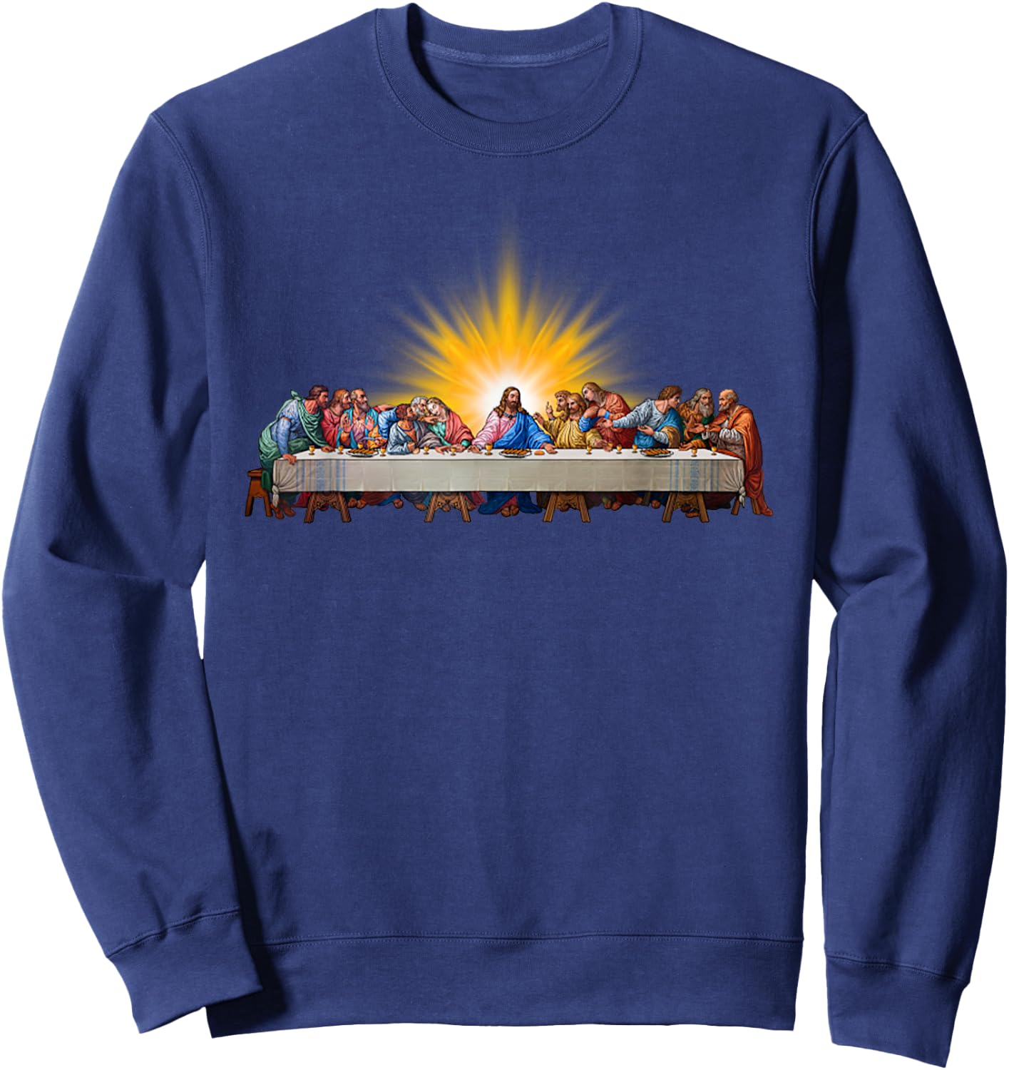 Last Supper Jesus Christ Leonardo Da Vinci Painting Sweatshirt - Sweatshirt | Navy
