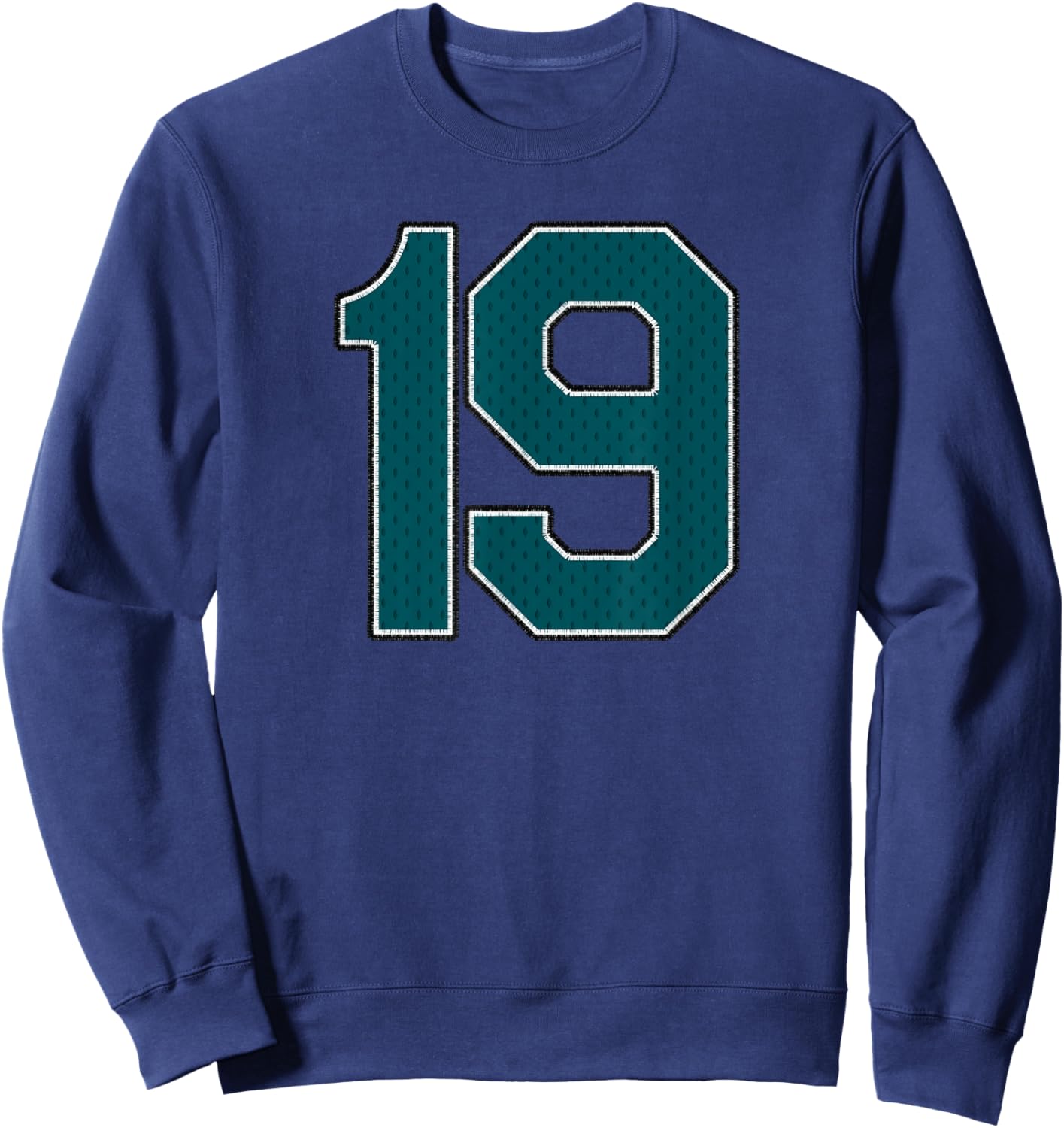 Player Dark Teal Green Number 19 Sports Fan Wear Supporter Sweatshirt - Sweatshirt | Navy