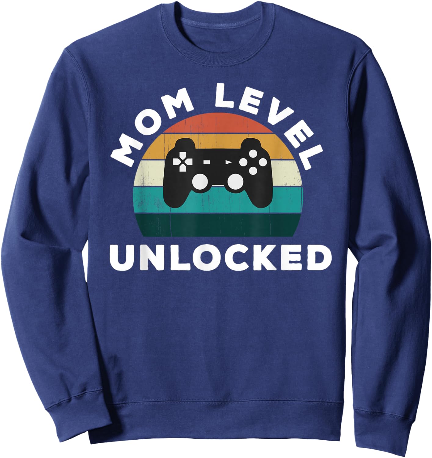 Mom Level Unlocked: Game Lover / Gamer New Baby Mother Mamma Sweatshirt - Sweatshirt | Navy