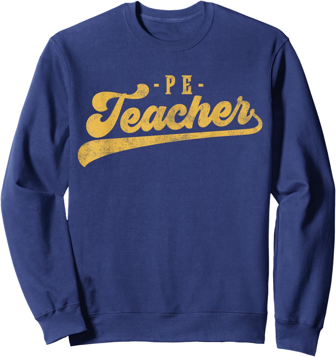 PE Teacher Cute Vintage Graphic Physical Education Teacher Sweatshirt - Sweatshirt | Navy