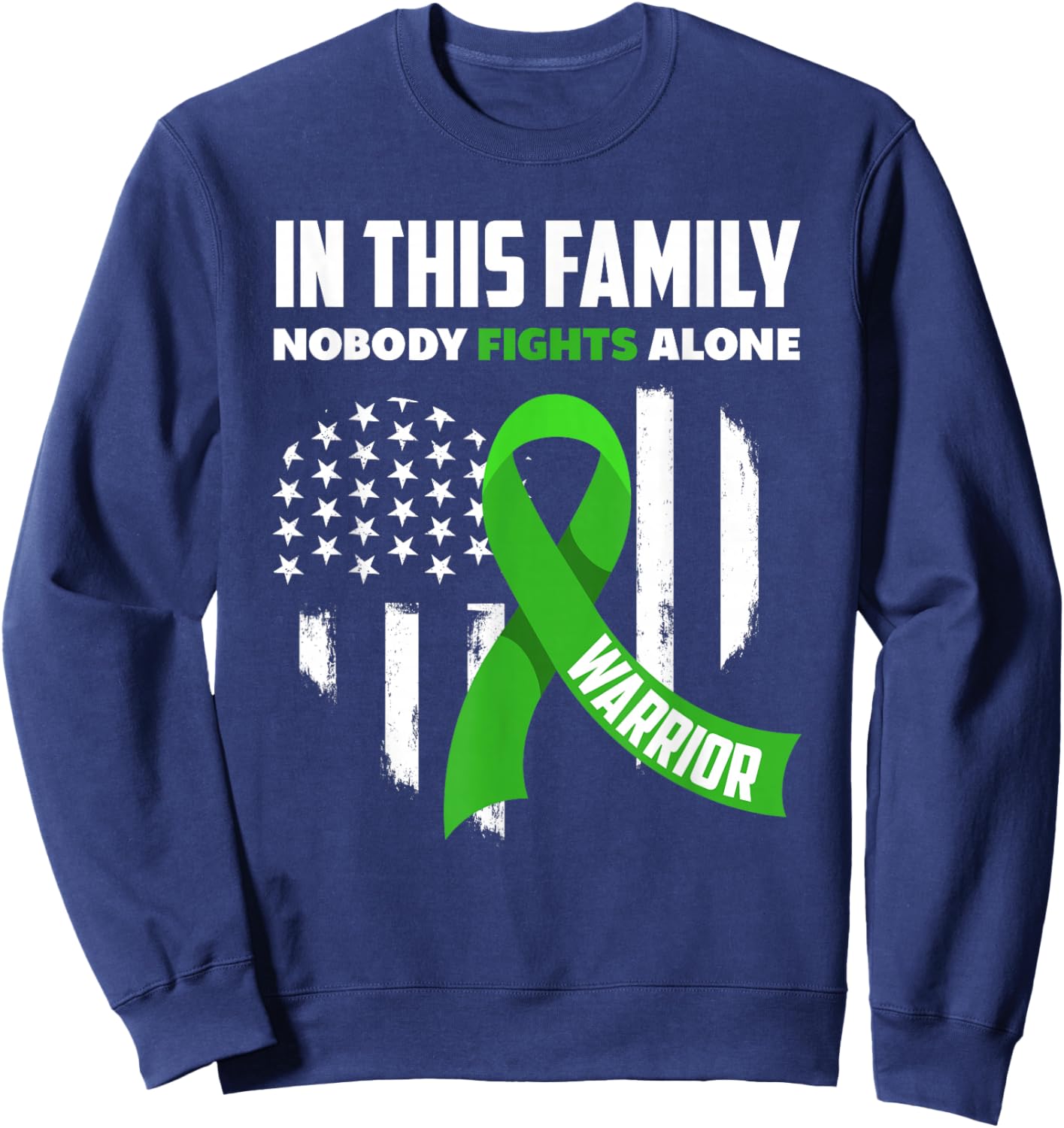 In This Family Nobody Fights Alone Brain Injury Warrior Sweatshirt - Sweatshirt | Navy