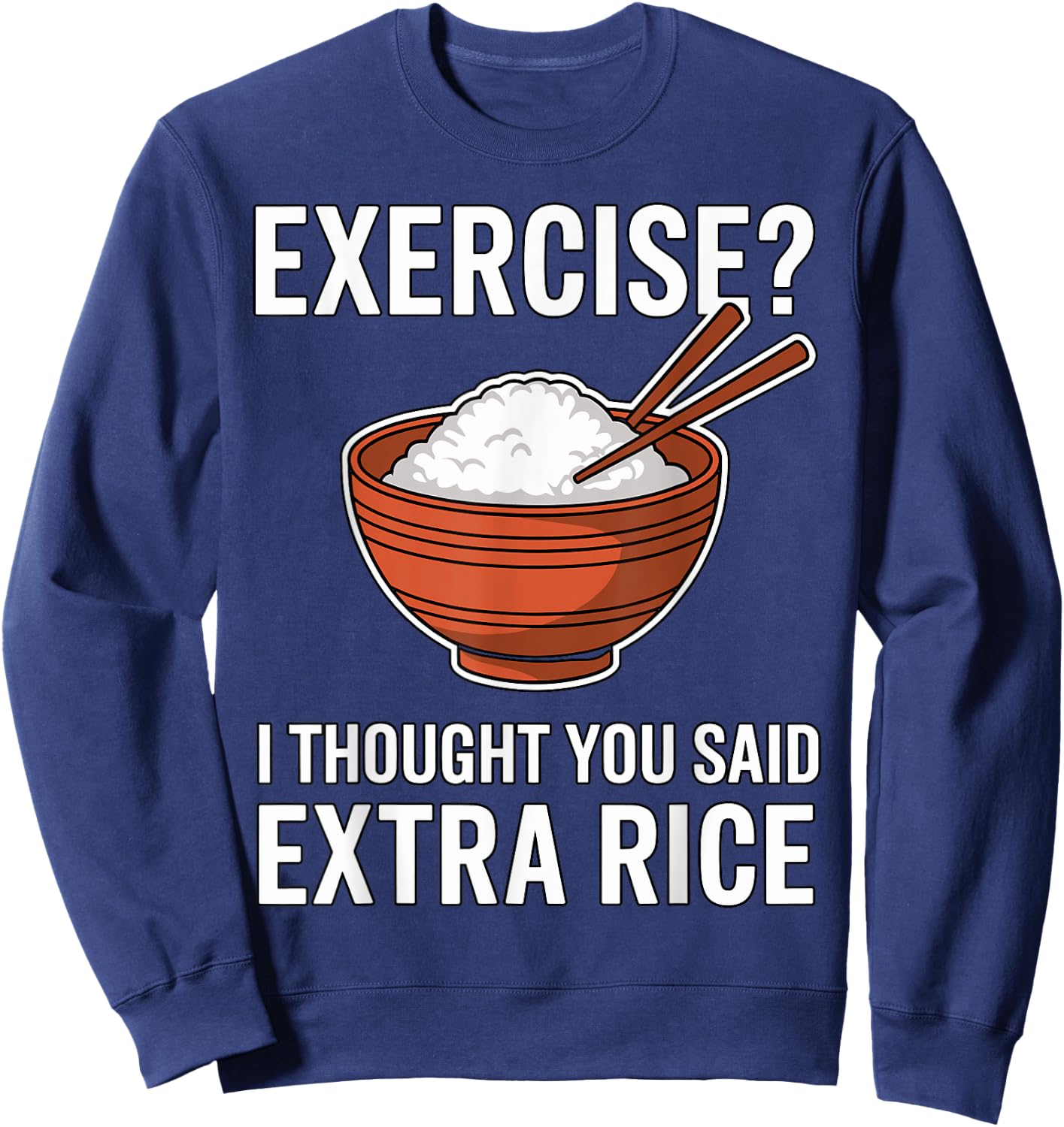Magical and Funny Fitness Gifts -Adults Black Asian Cartoon Sweatshirt - Sweatshirt | Navy