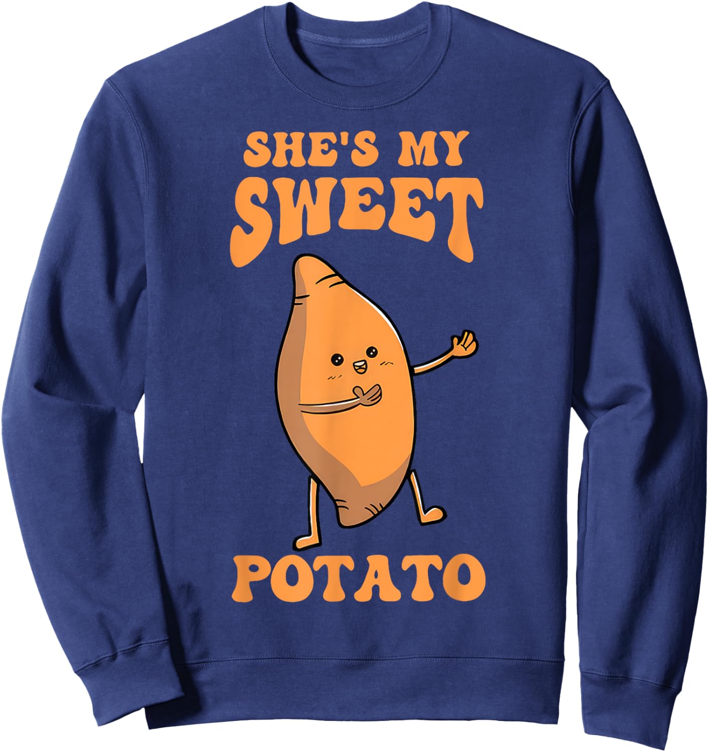 Thanksgiving Matching Couple She's My Sweet Potato I Yam Sweatshirt - Sweatshirt | Navy