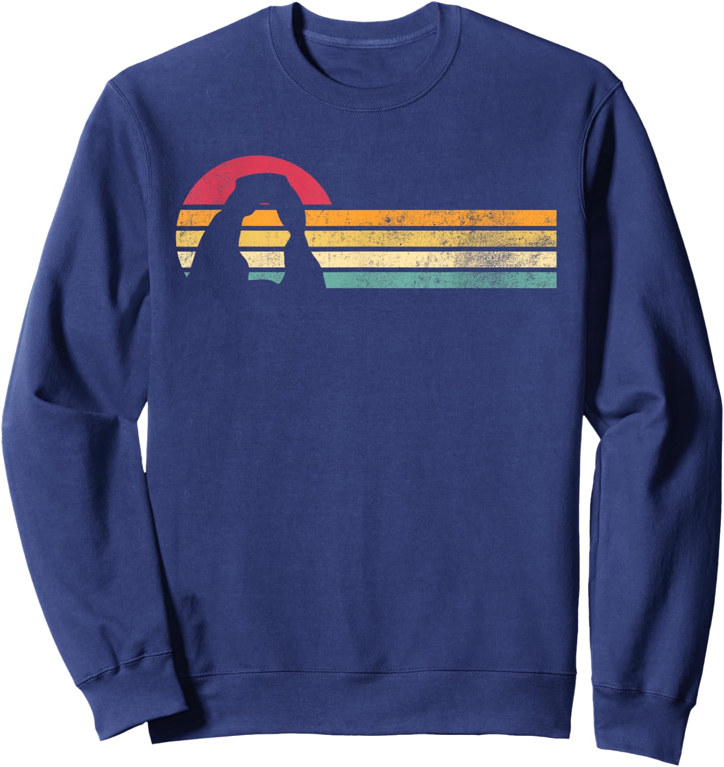 Retro Vintage Delicate Arch Silhouette Arches National Park Sweatshirt - Sweatshirt | Navy