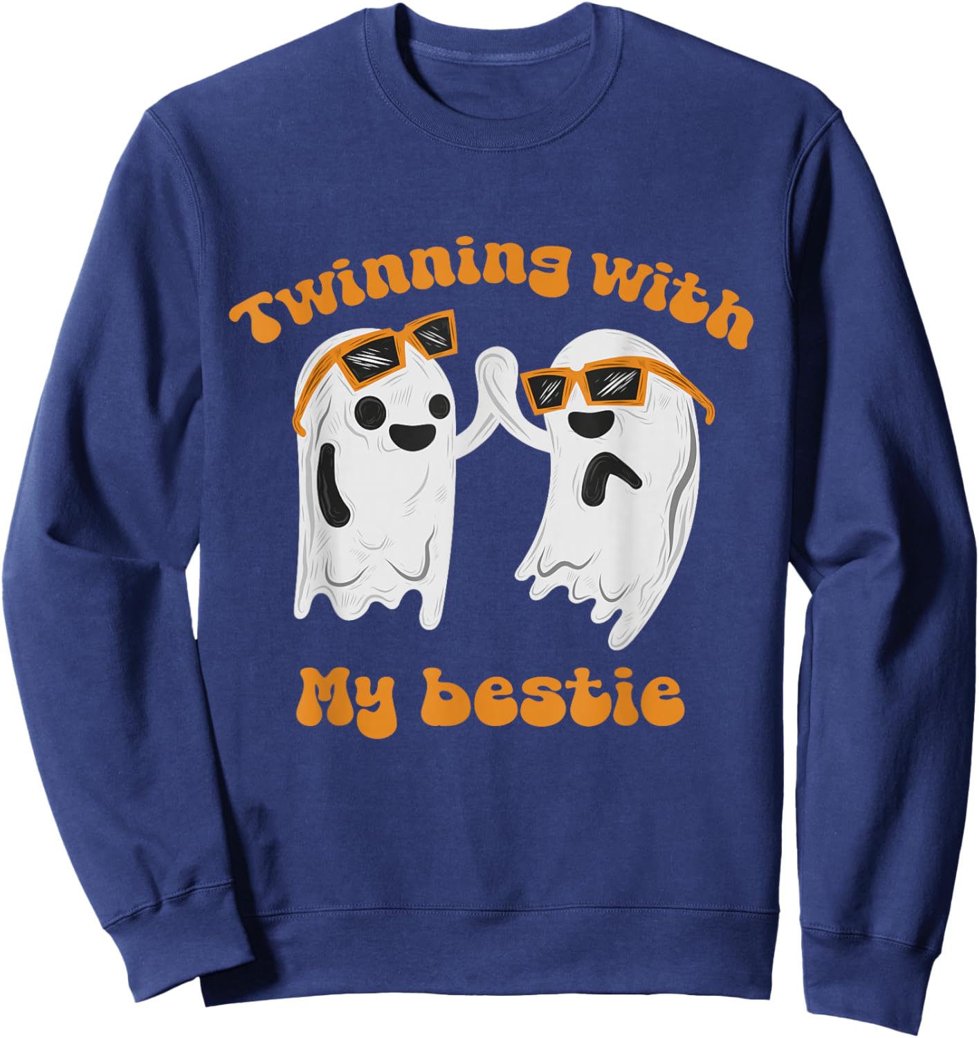 Twinning With My Bestie Halloween Ghost And Men Sweatshirt - Sweatshirt | Navy