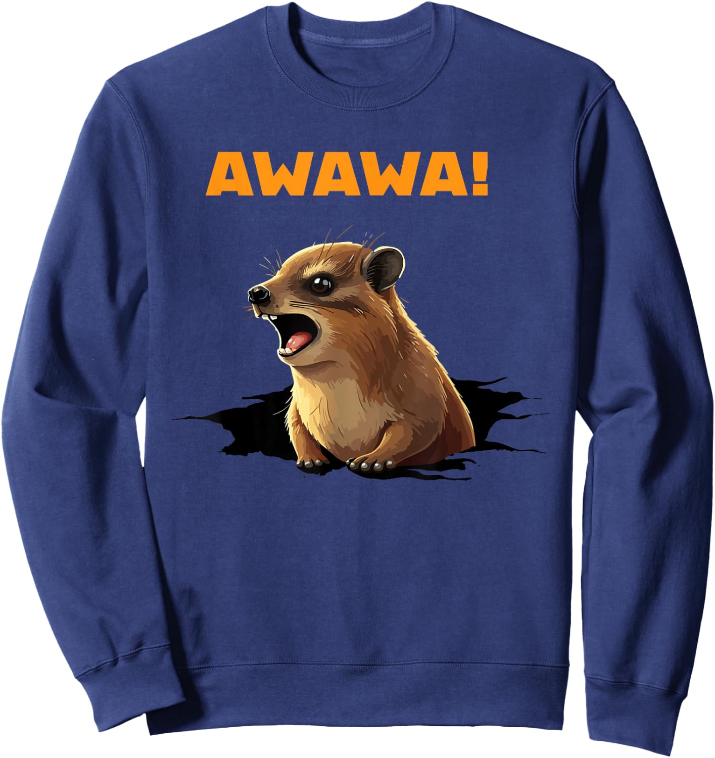 Rock Hyrax Lover Awawa Funny Groundhog Dassi Sweatshirt - Sweatshirt | Navy