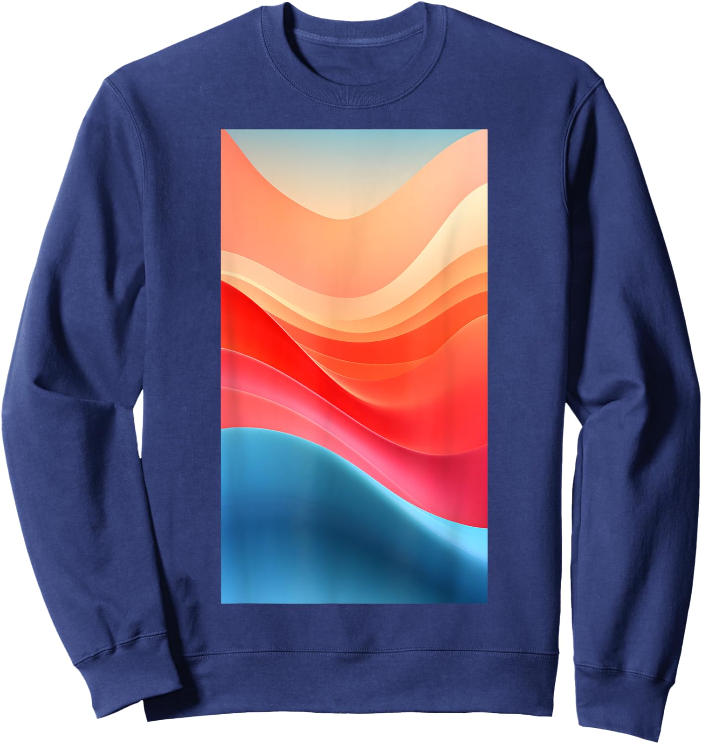 Retro Gradient Shapes Blue And Red Colorful Sweatshirt - Sweatshirt | Navy