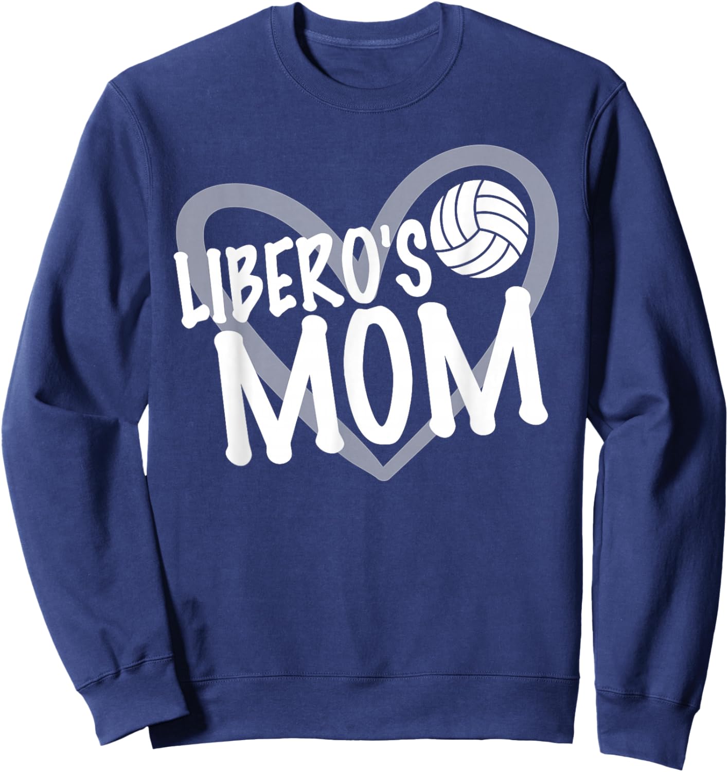 Volleyball Mom Libero Heart Sweatshirt - Sweatshirt | Navy