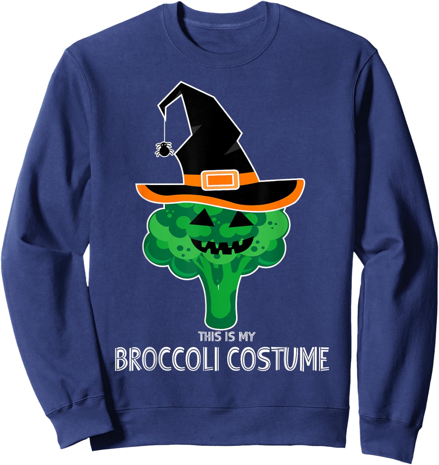 My Witch Broccoli Costume Easy Vegetable Halloween Gifts Sweatshirt - Sweatshirt | Navy
