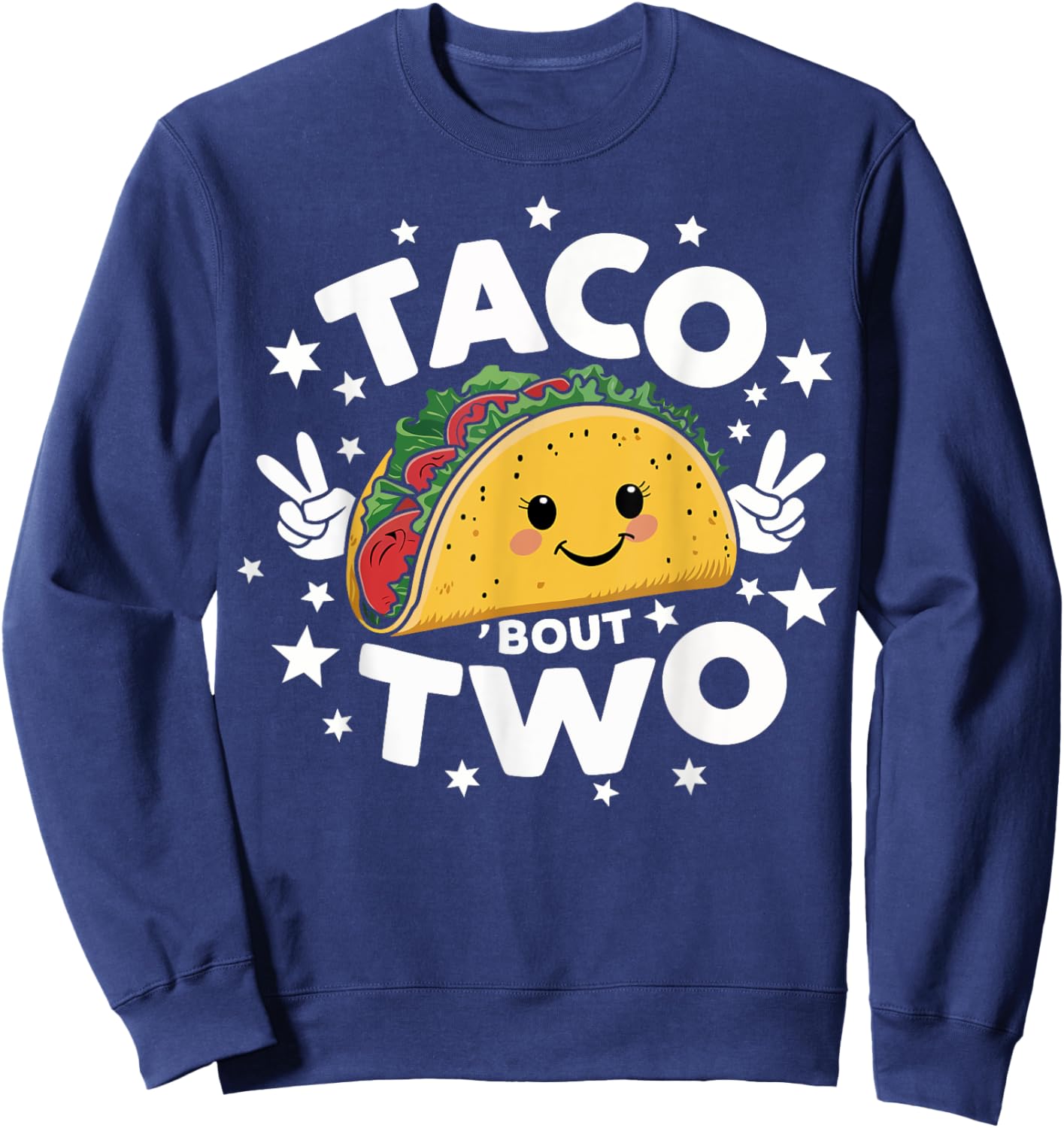 Taco Bout Two Taco Twosday Second Birthday Outfit Girl Boy Sweatshirt - Sweatshirt | Navy