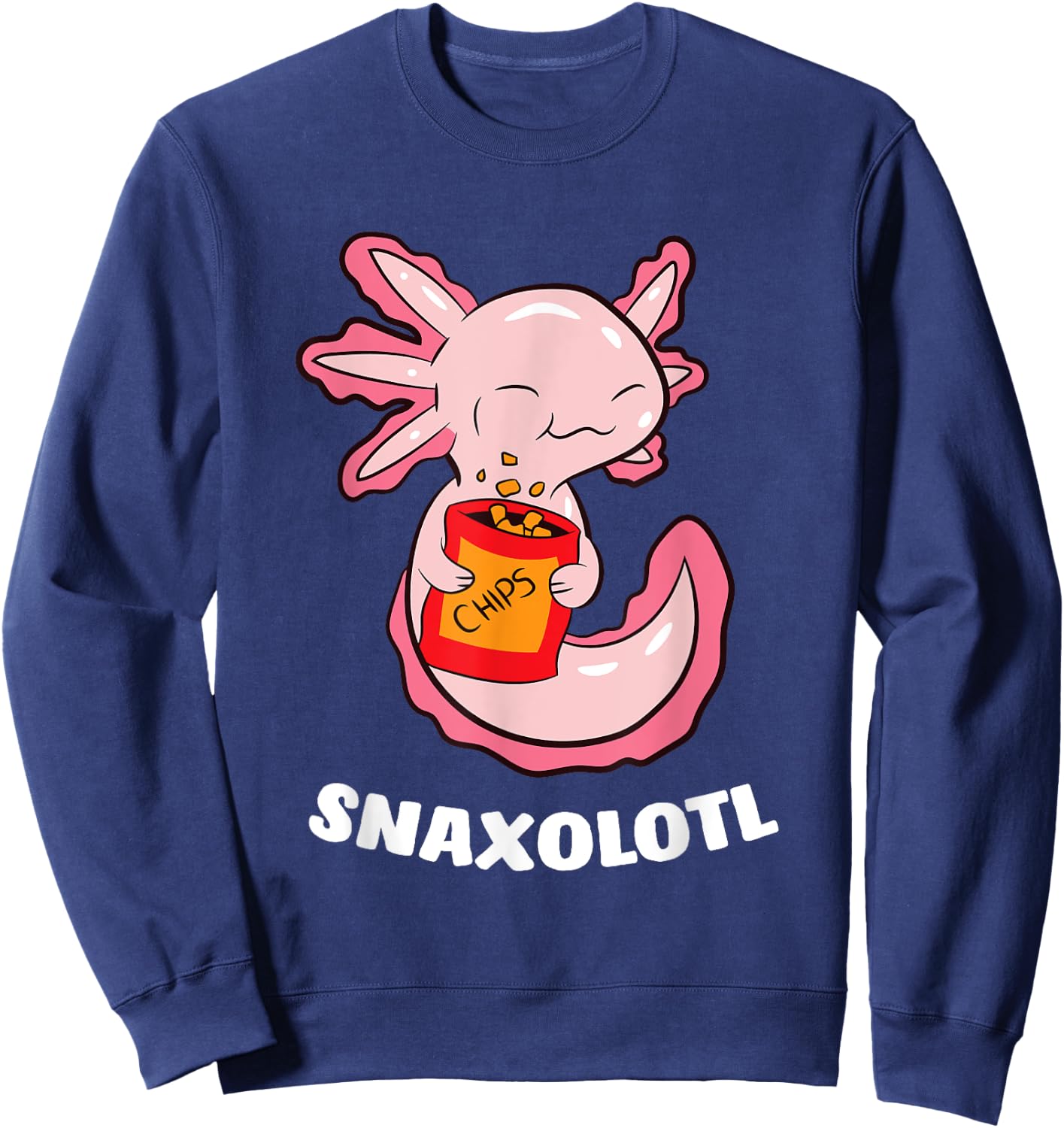 Cute Axolotl Lover Snaxolotl Kawaii Axolotl Food Sweets Sweatshirt - Sweatshirt | Navy