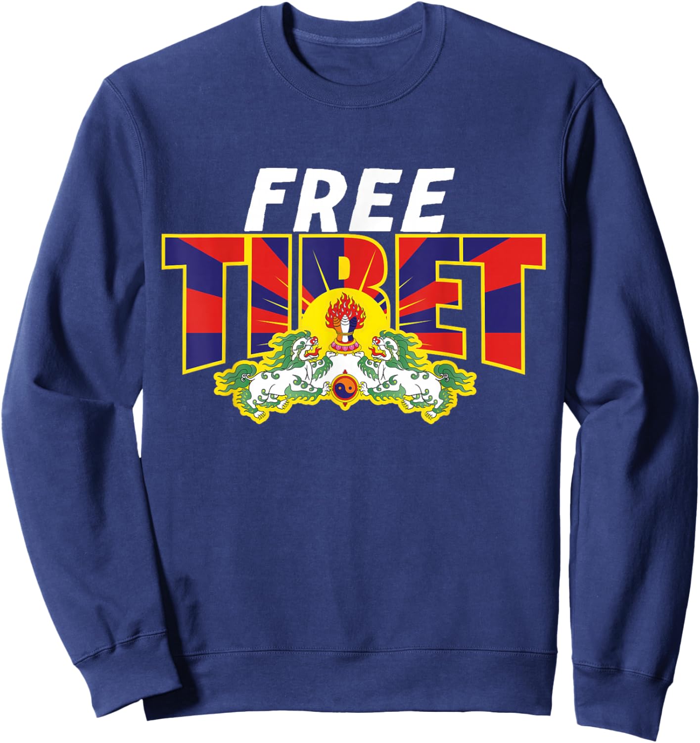 Free Tibet Flag Sweatshirt - Sweatshirt | Navy