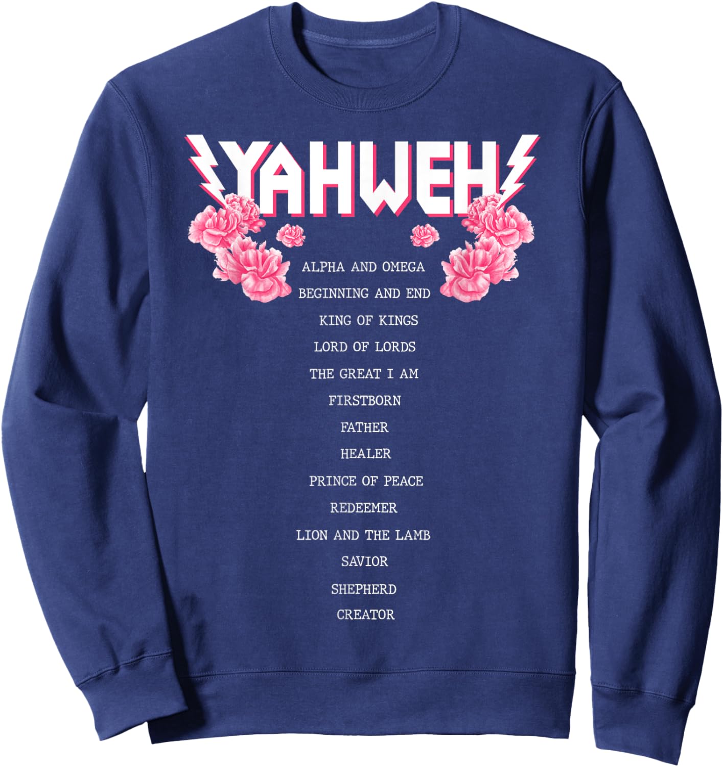 Yahweh Christian Religious YHWH Apparel Men and Women Sweatshirt - Sweatshirt | Navy