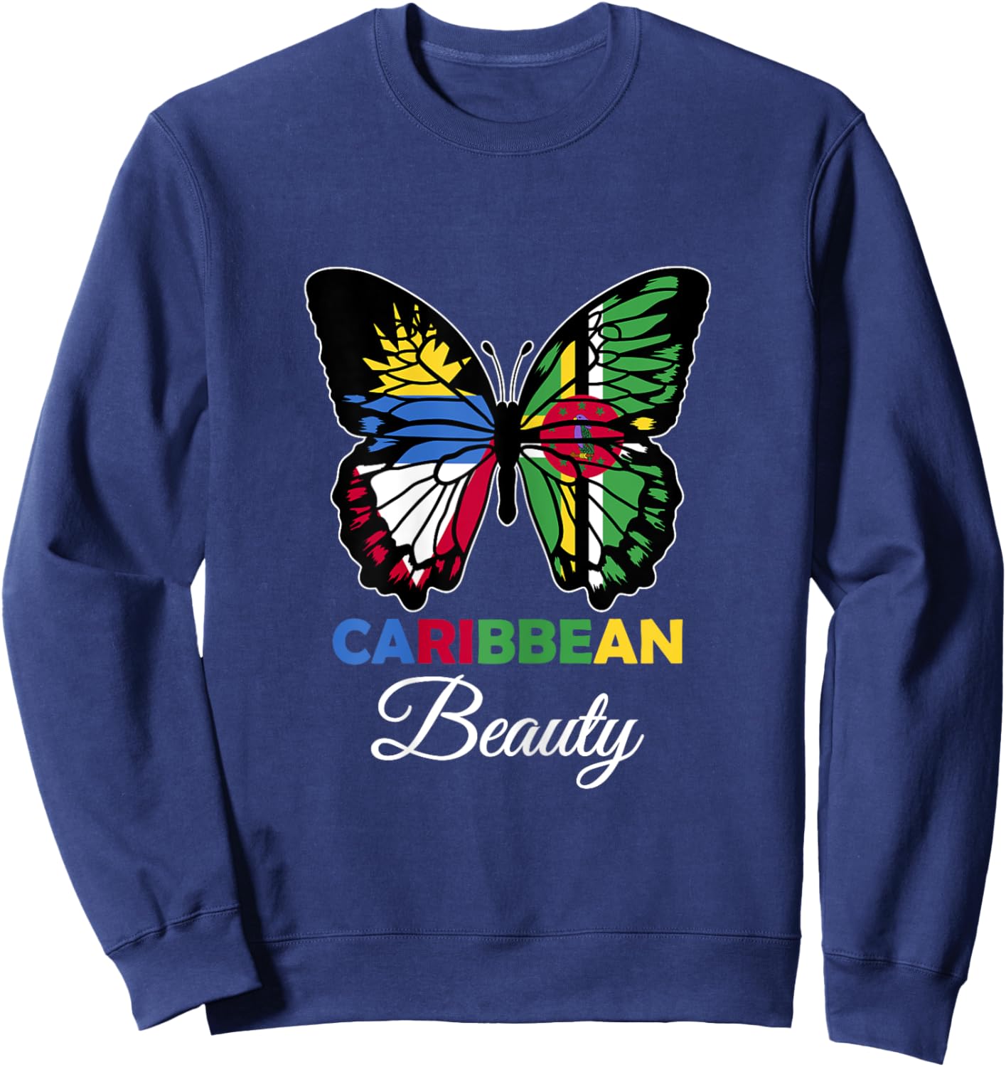 Antigua and Dominica Mix Half Antiguan Dominica Roots Sweatshirt - Sweatshirt | Navy