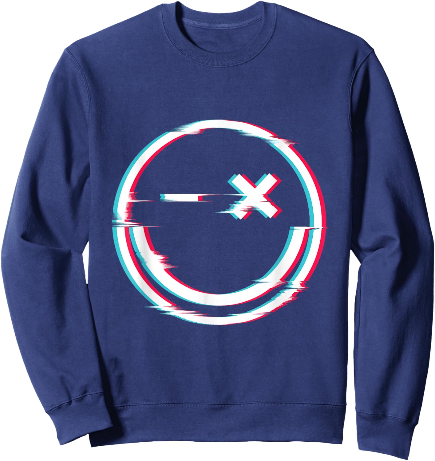 Smile face glitch Sweatshirt - Sweatshirt | Navy
