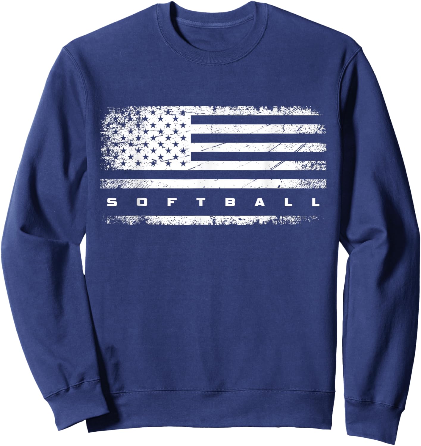 American Flag Softball Apparel - Softball Sweatshirt - Sweatshirt | Navy