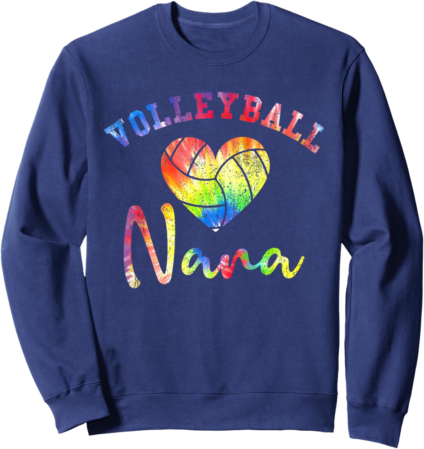 Volleyball Nana colorful tie dye Sweatshirt - Sweatshirt | Navy