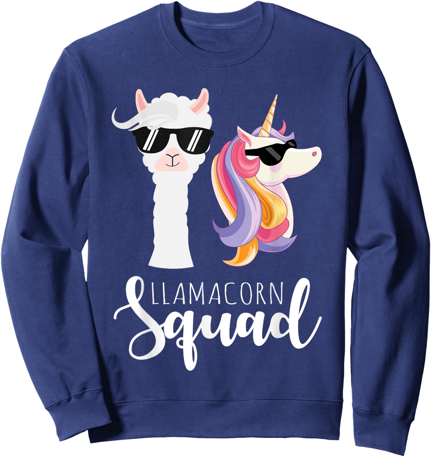 Llamacorn Squad Funny Unicorn Llama Squad Christmas Sweatshirt - Sweatshirt | Navy