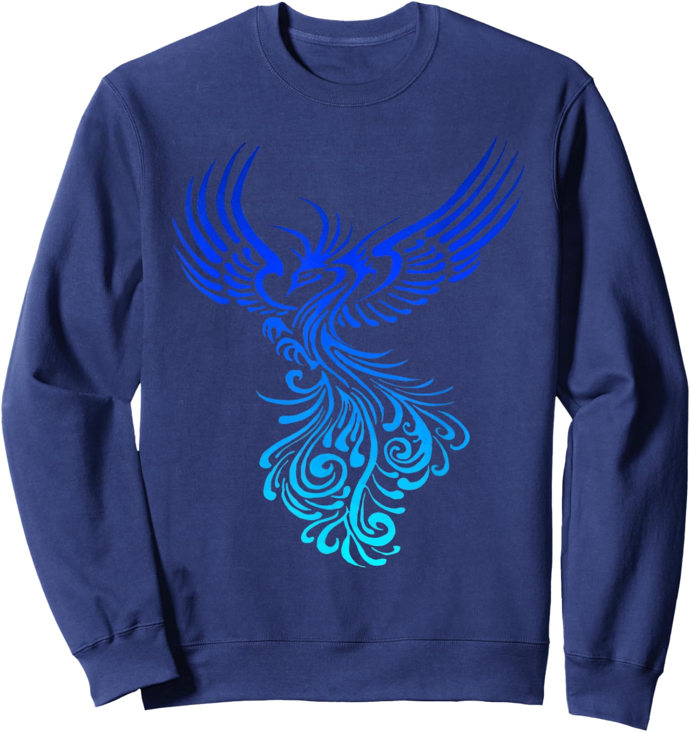 Artistic Phoenix Yellow Blue Aqua Blend Sweatshirt - Sweatshirt | Navy