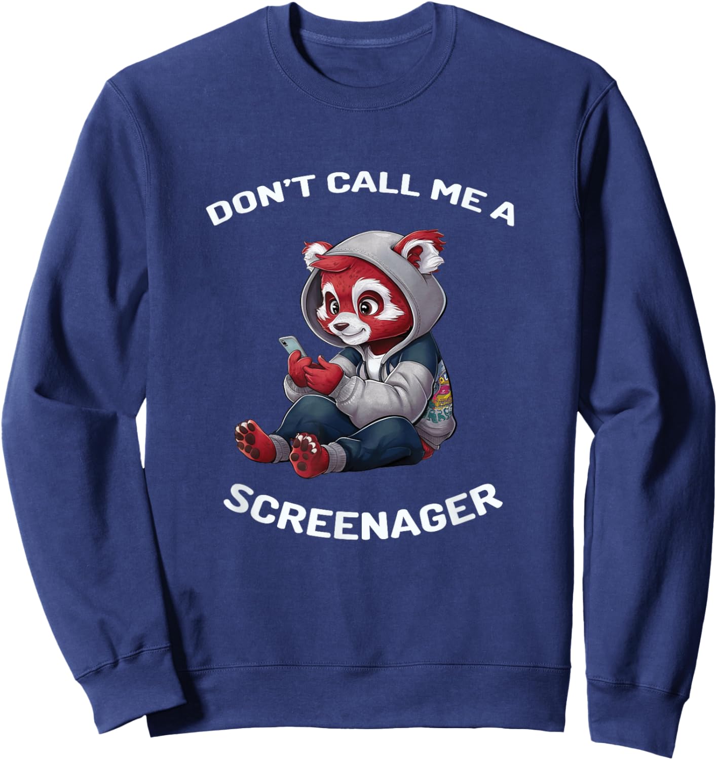 Funny Don't Call Me A Screenager Teenager Design Sweatshirt - Sweatshirt | Navy